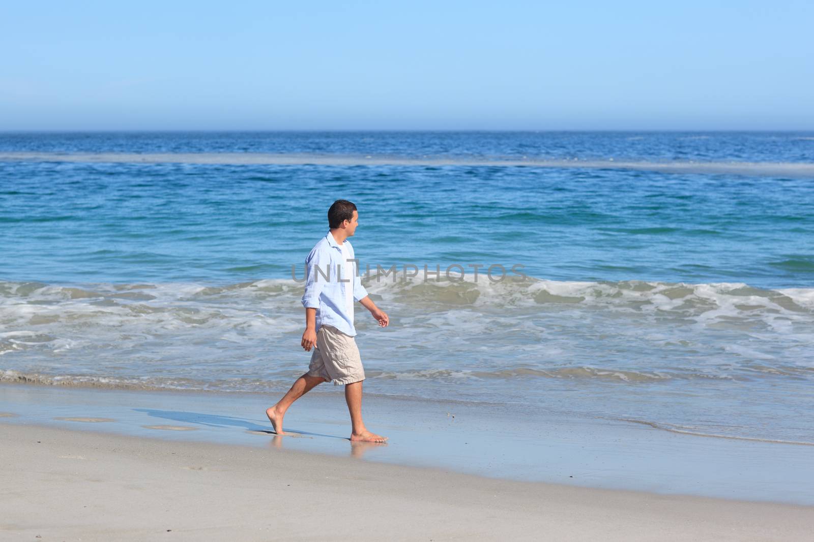 Man walking on the beach