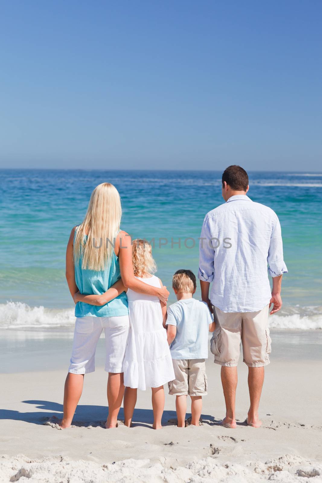 Portrait of a family on the beach by Wavebreakmedia
