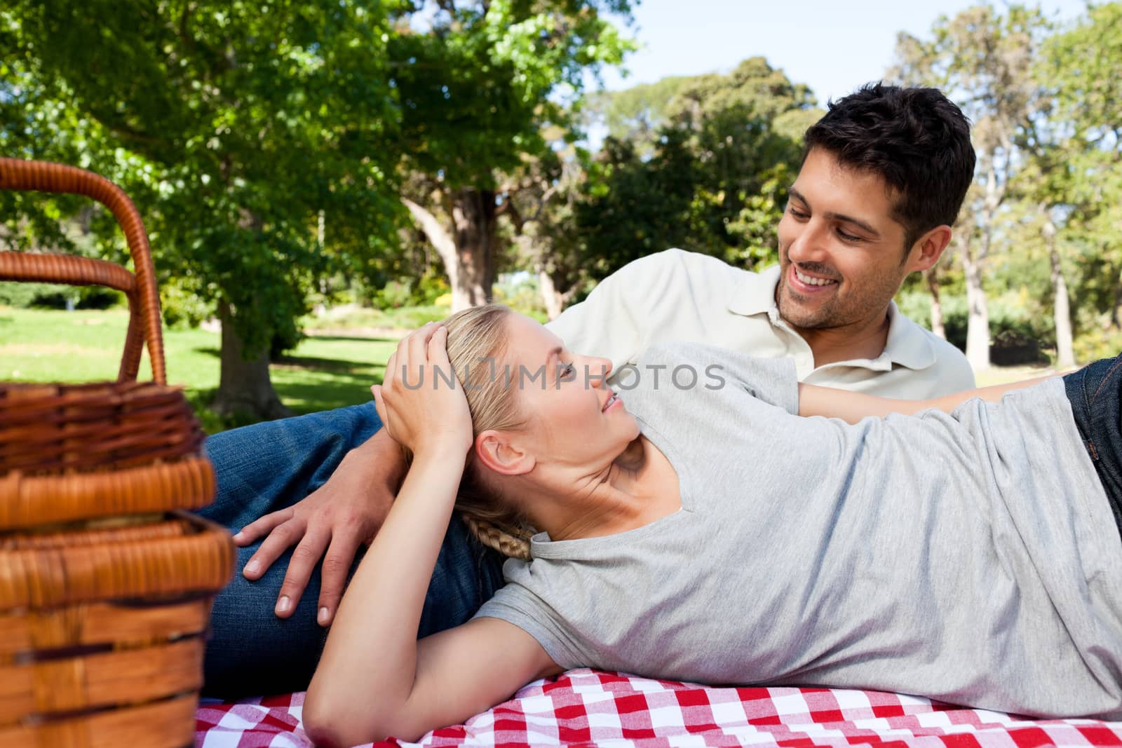 Couple picnicking in the park by Wavebreakmedia