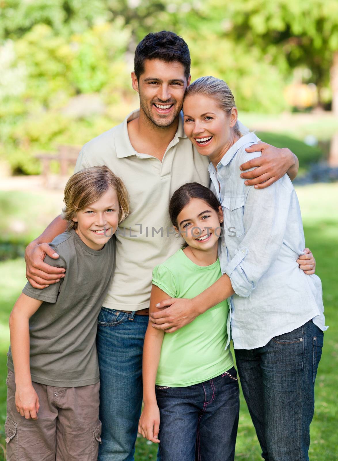 Happy family in the park 