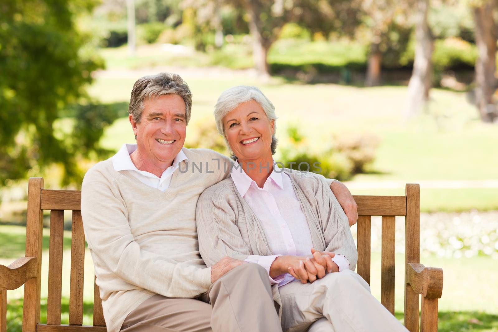 Senior couple on the bench by Wavebreakmedia