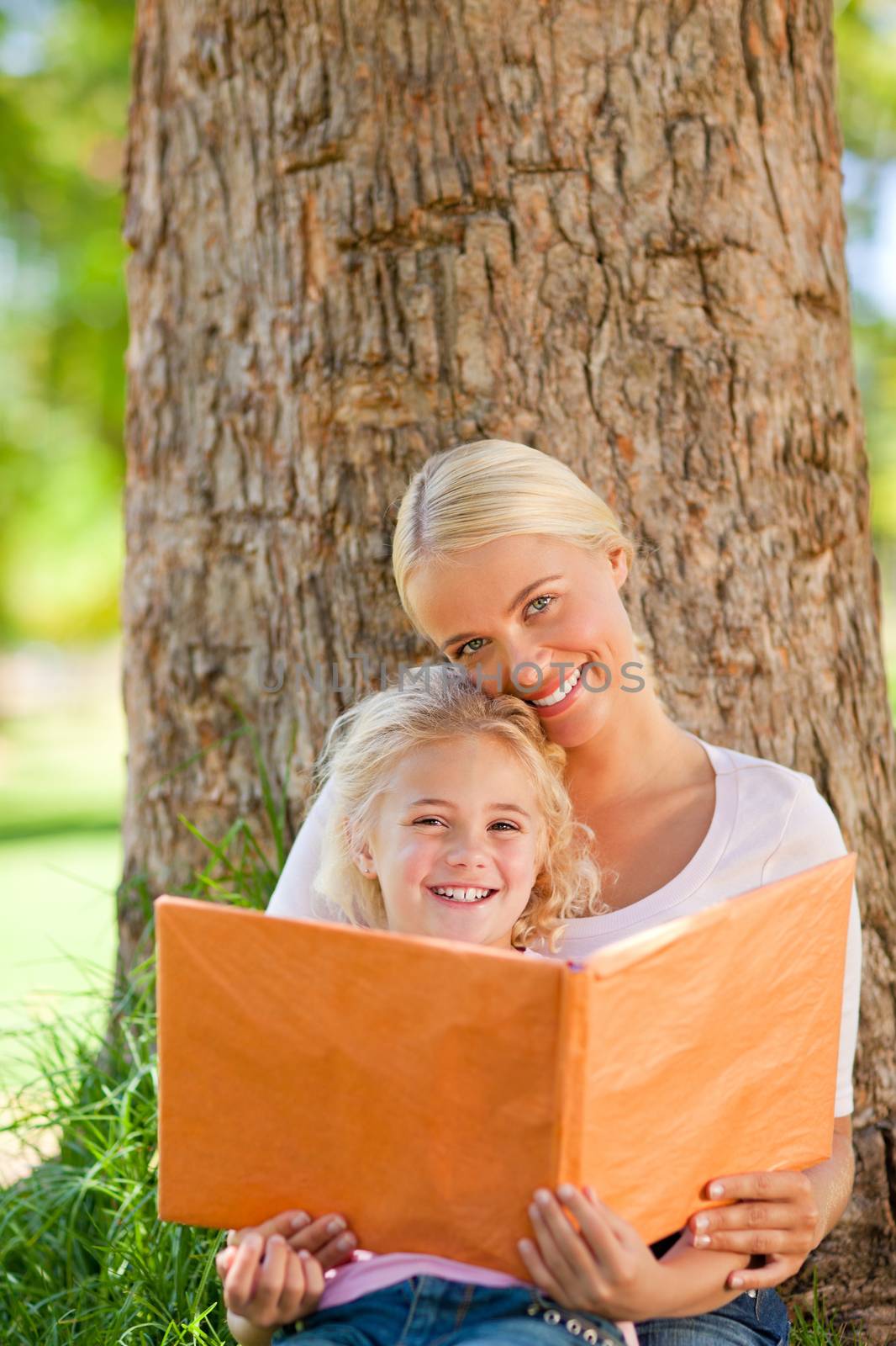 Daughter and her mother looking at their album photo by Wavebreakmedia