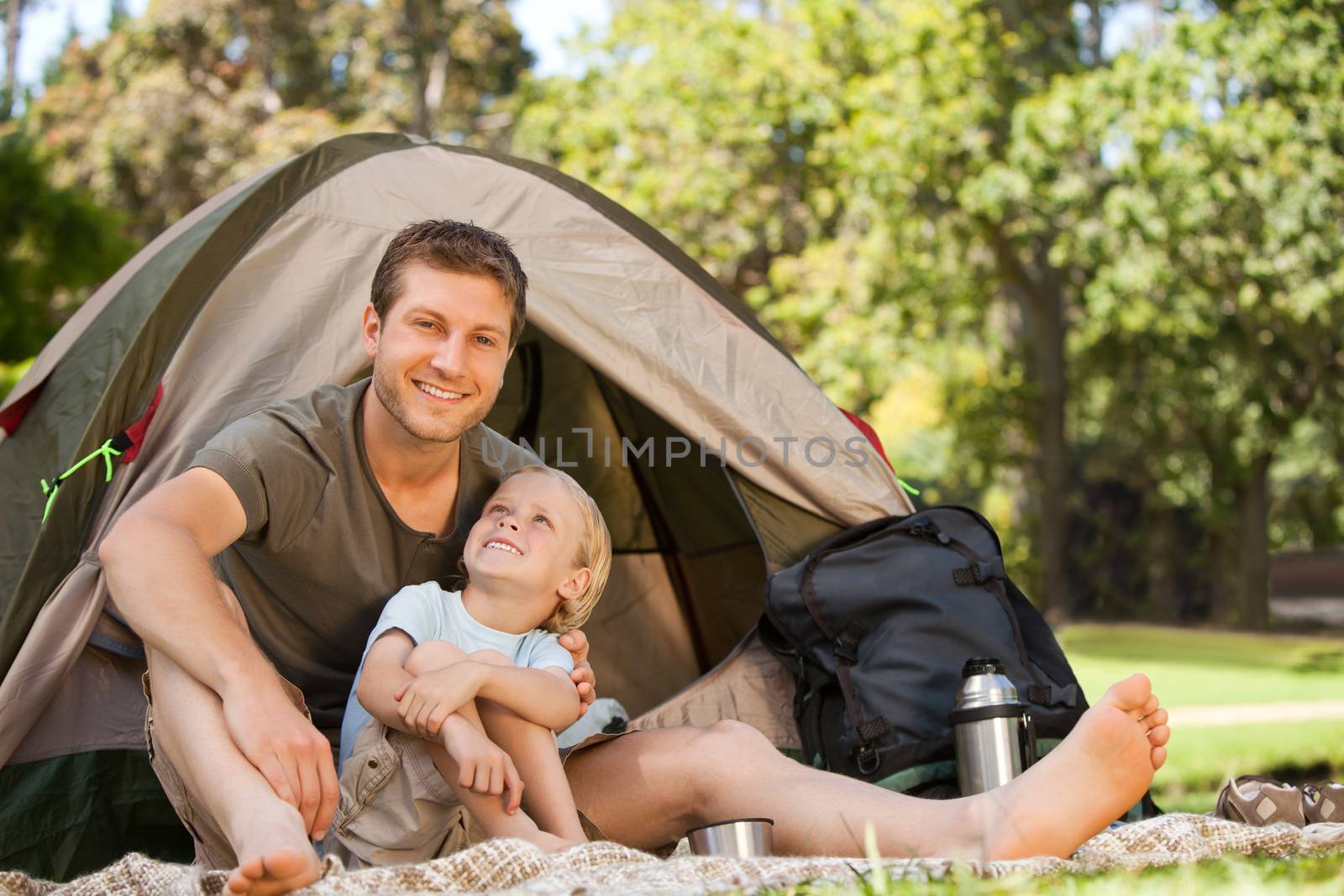 Father and his son camping by Wavebreakmedia