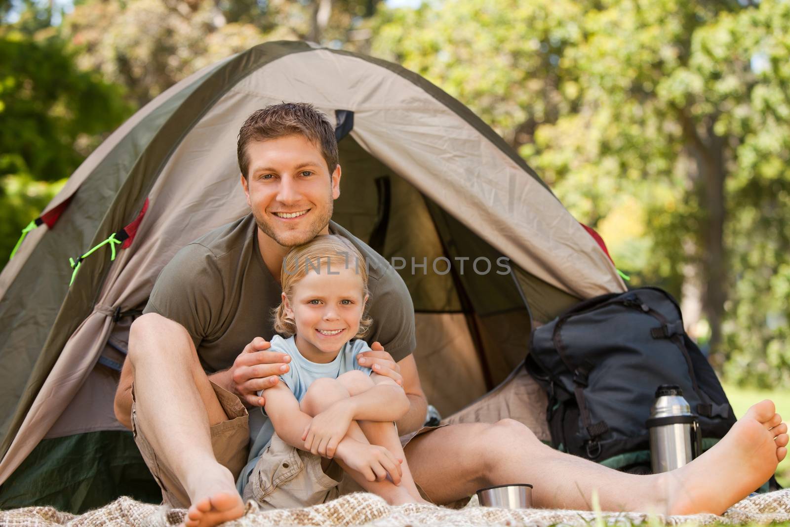 Father and his son camping by Wavebreakmedia