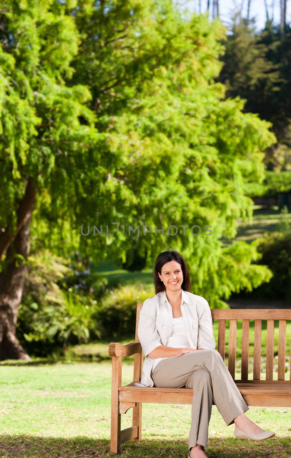 Young woman on the bench by Wavebreakmedia