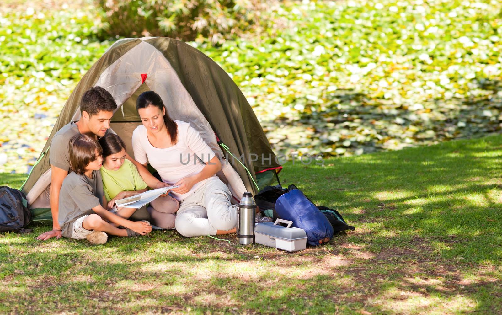 Family camping in the park by Wavebreakmedia