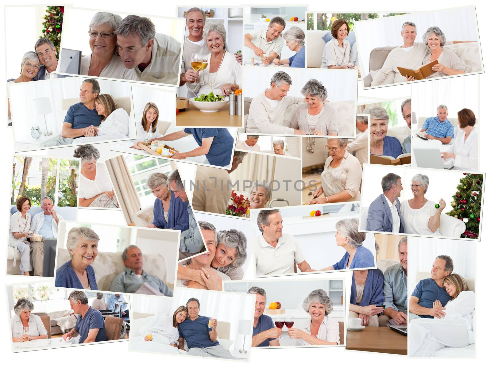 Collage of senior couples spending time together by Wavebreakmedia