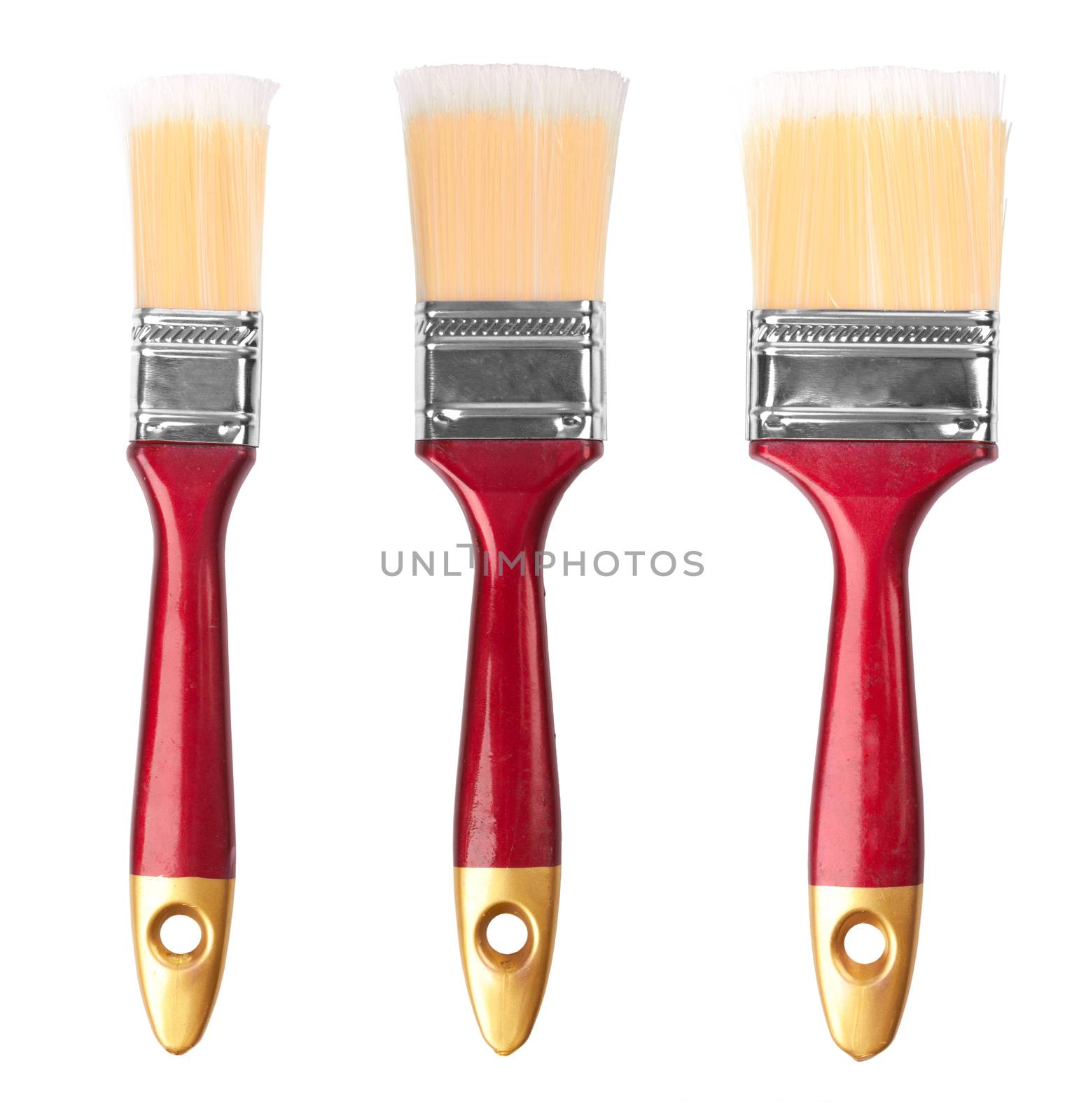 paint brushes on white background