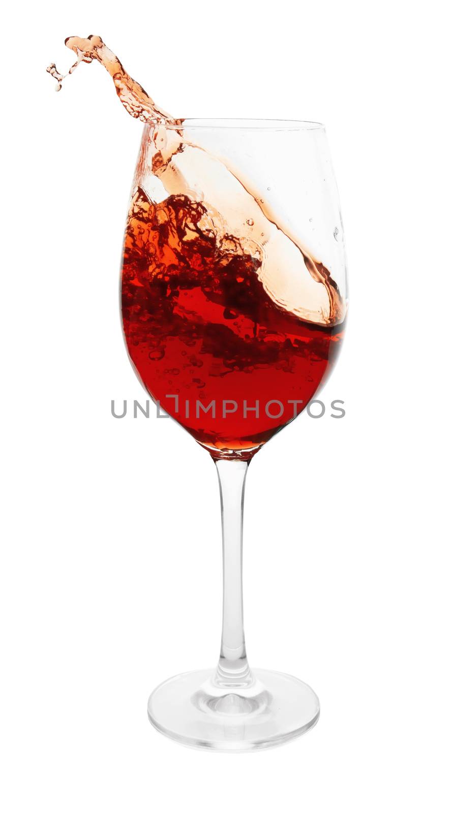 Red wine glass isolated on white background 