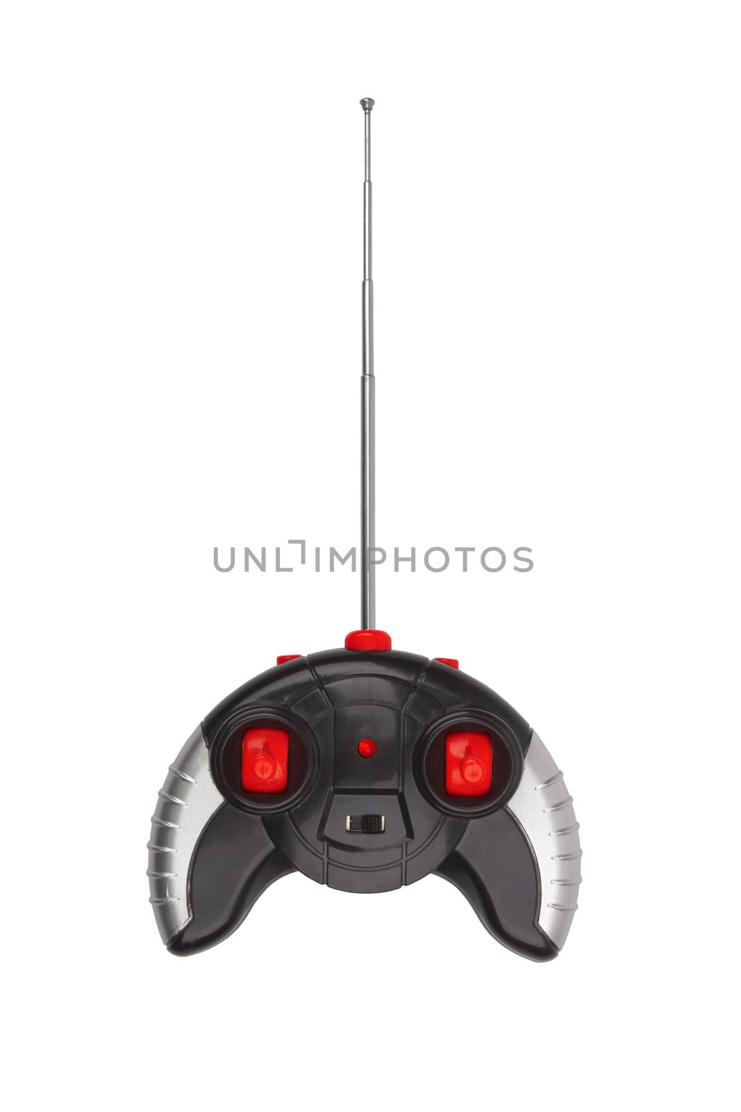 Radio remote control for toy car isolated on white 