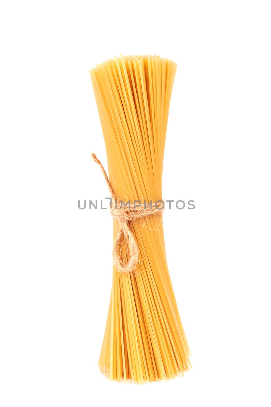 raw spaghetti isolated on a white background 