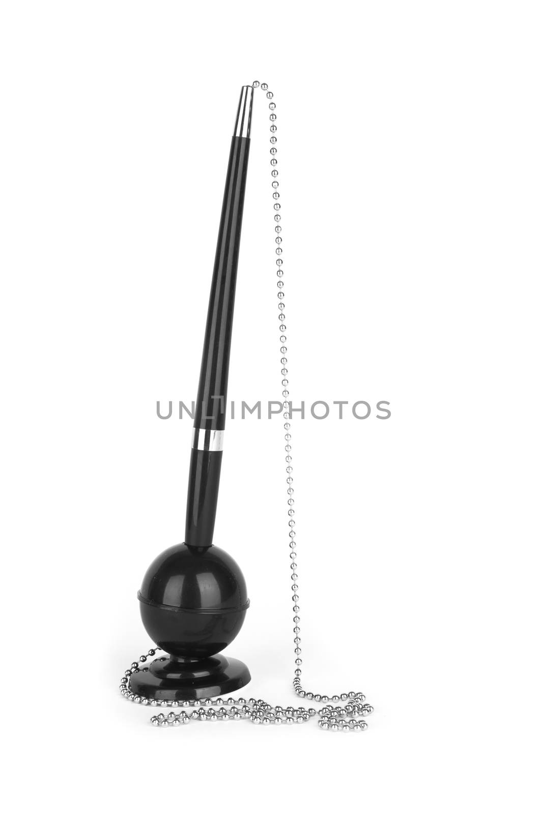 Black office pen isolated on a white 