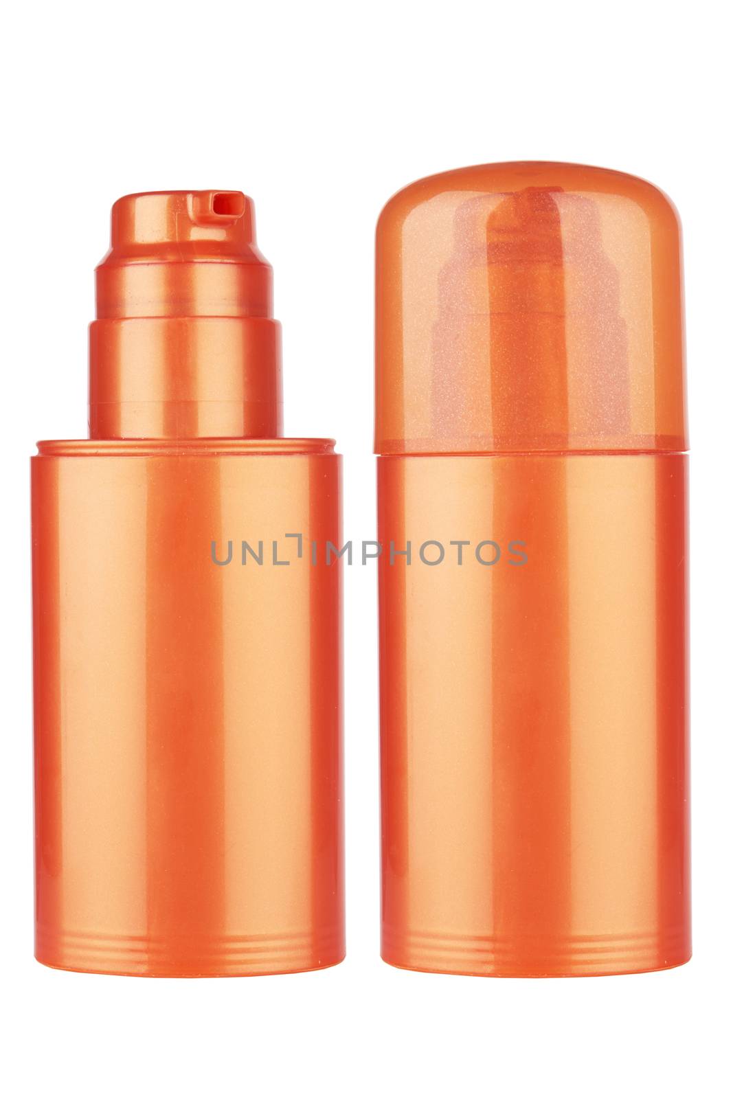 Plastic bottle aftershave isolated on a white background
