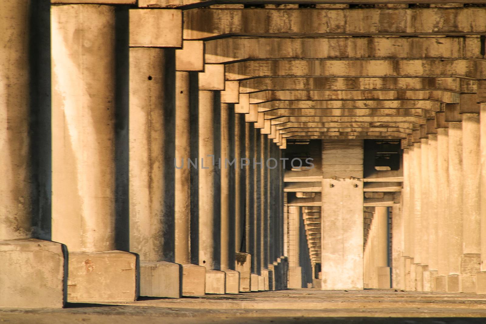 Perspective construction view from under the bridge.