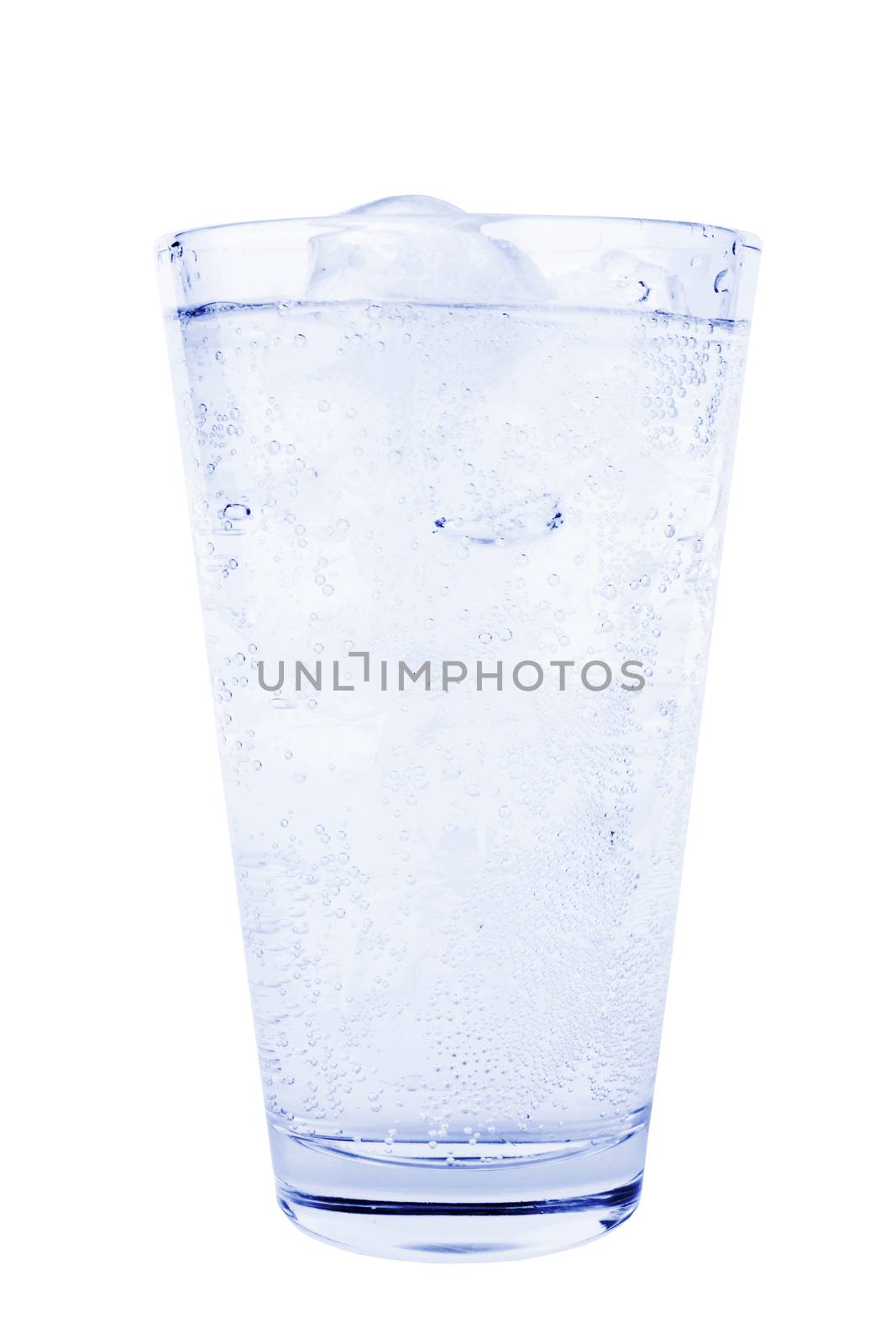 Glass of water with ice. Isolated on a white background