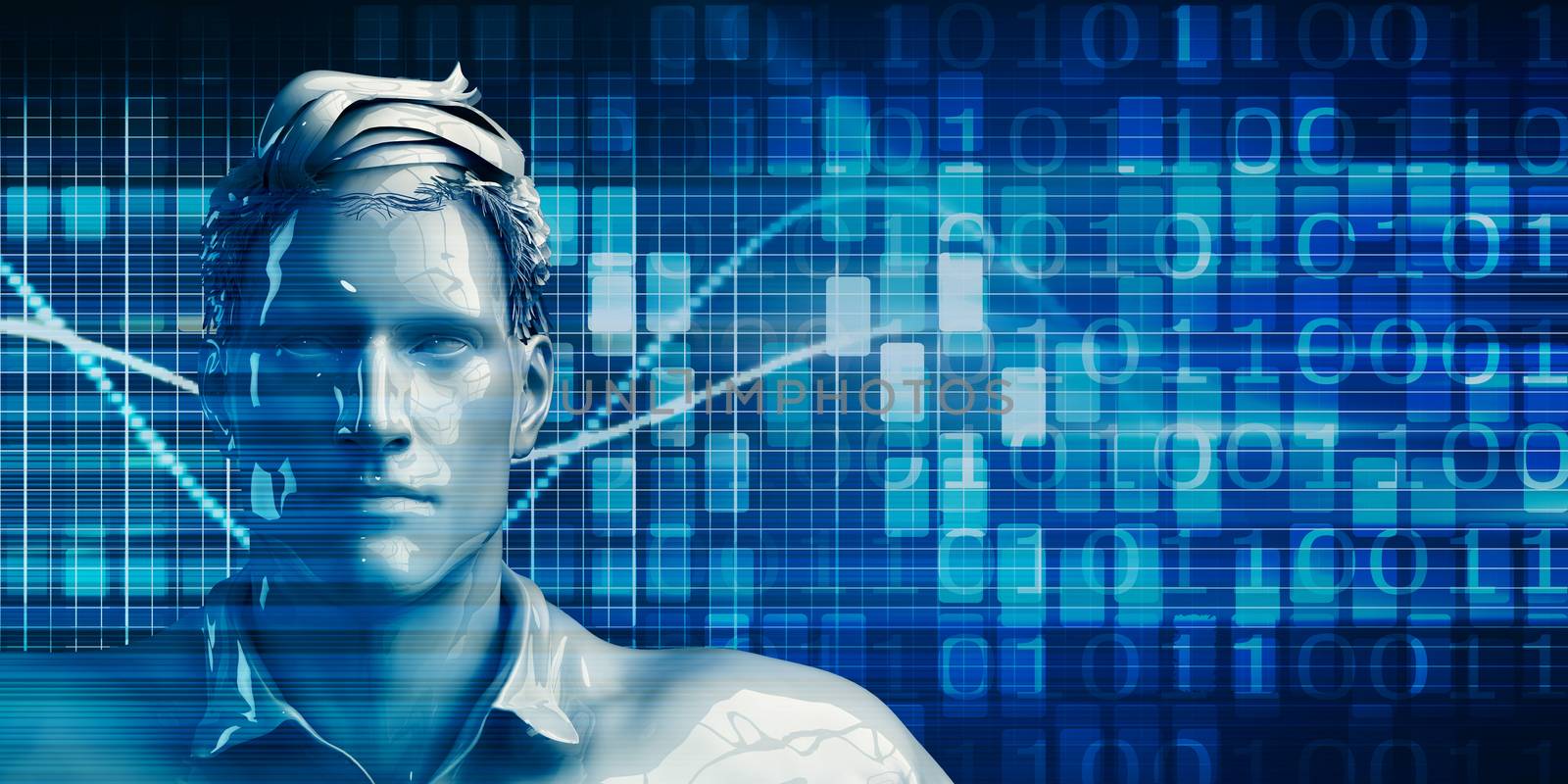 Business Man Using Data Analytics Technology Concept Background
