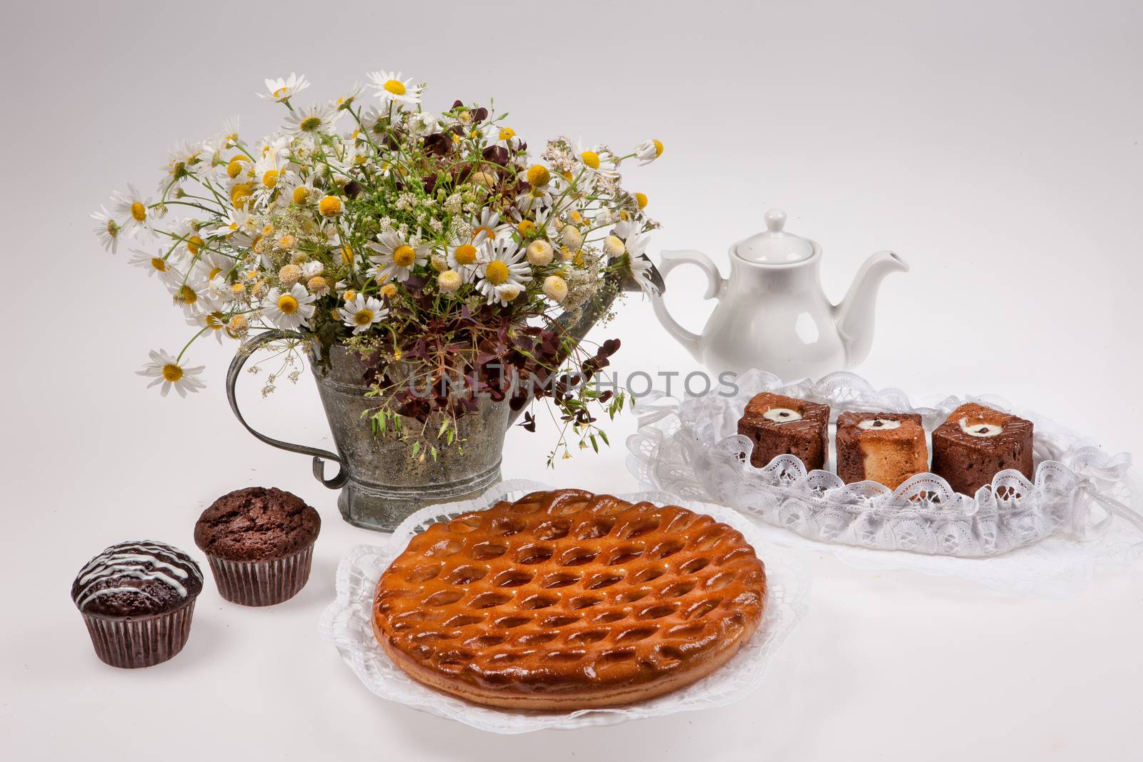 Still life with bread and pastry
