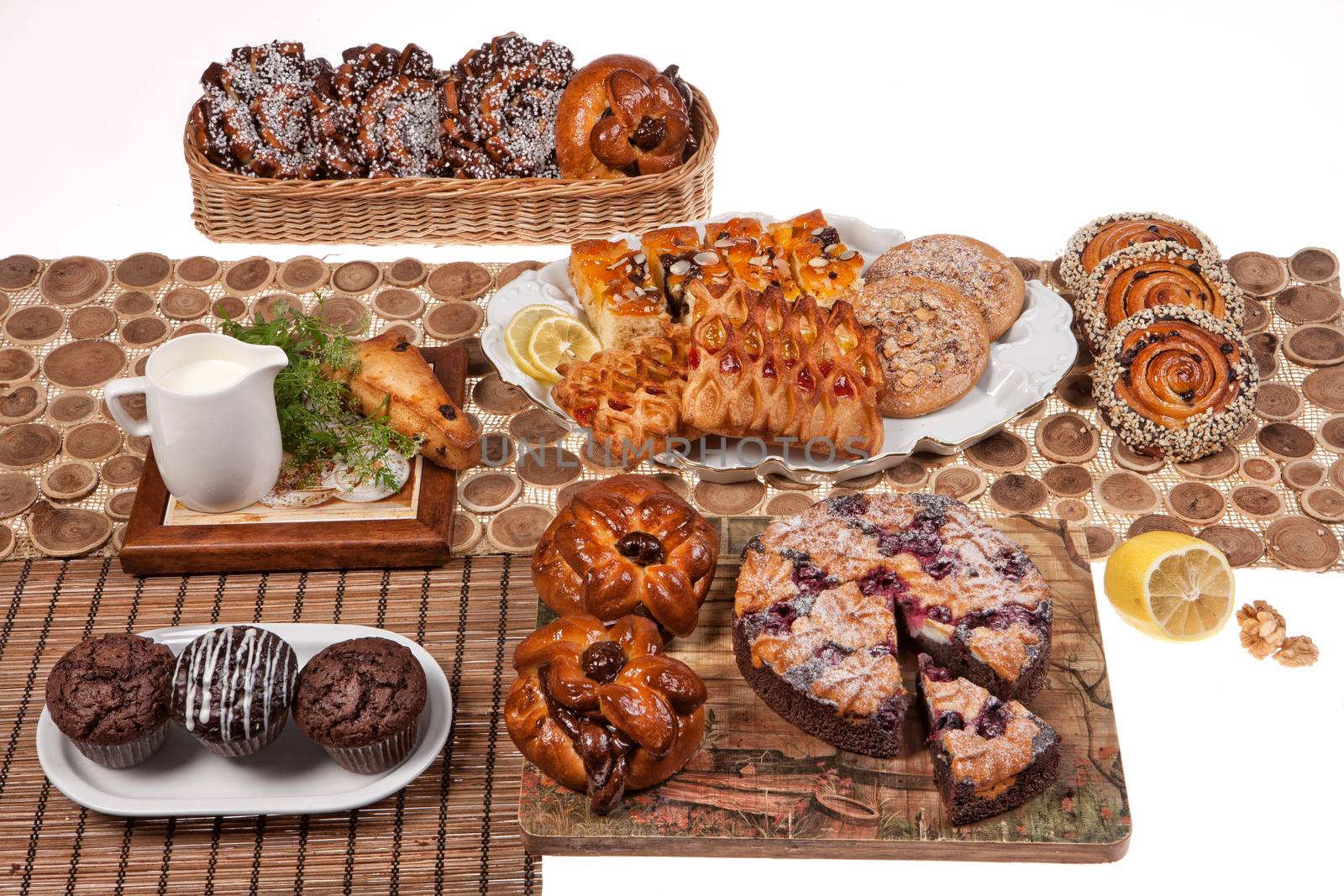 Still life with bread and pastry