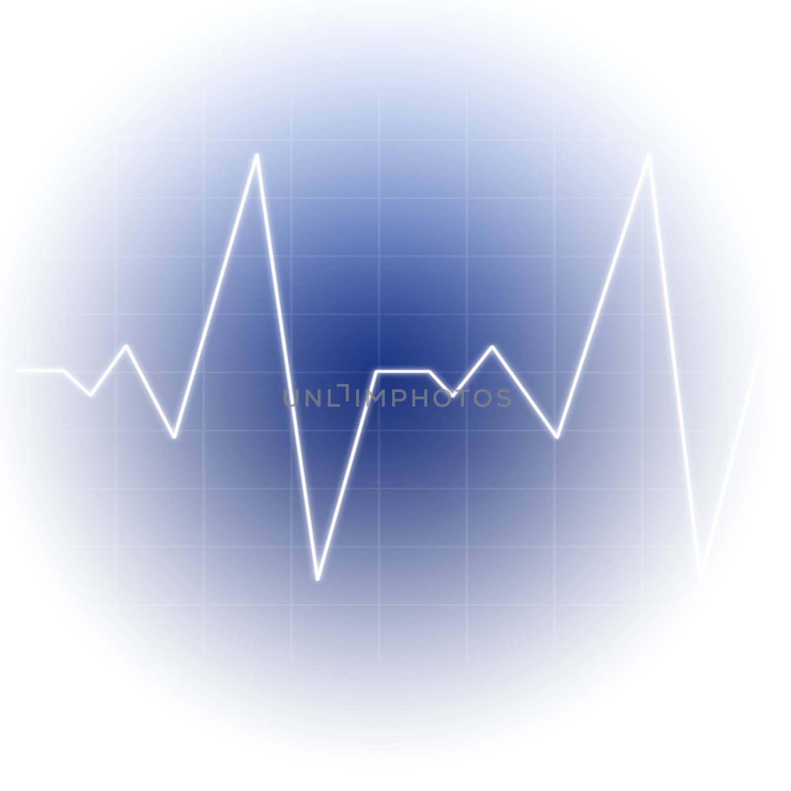 White line forming sine wave against a white background