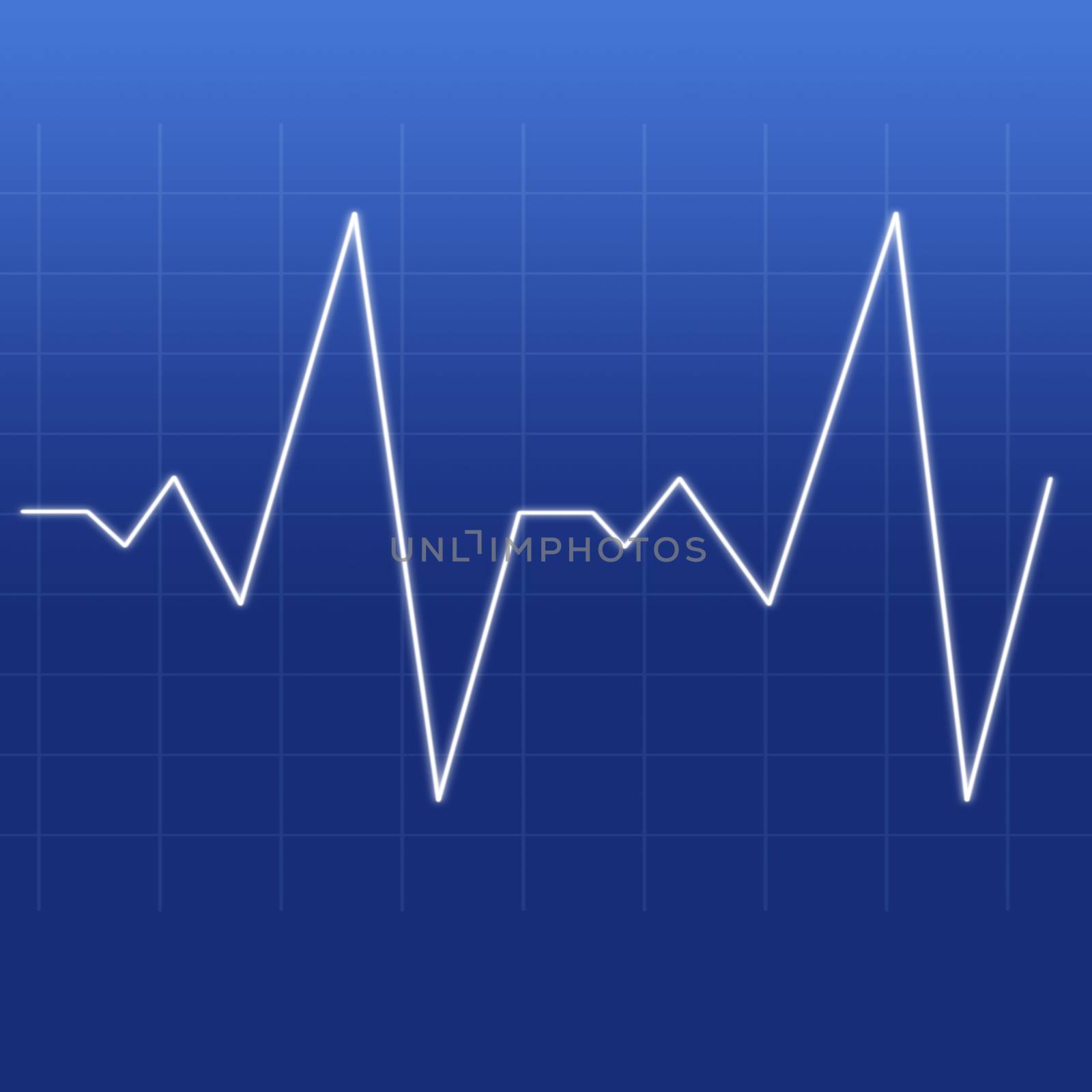Heartbeat being designed by a white line against a blue background