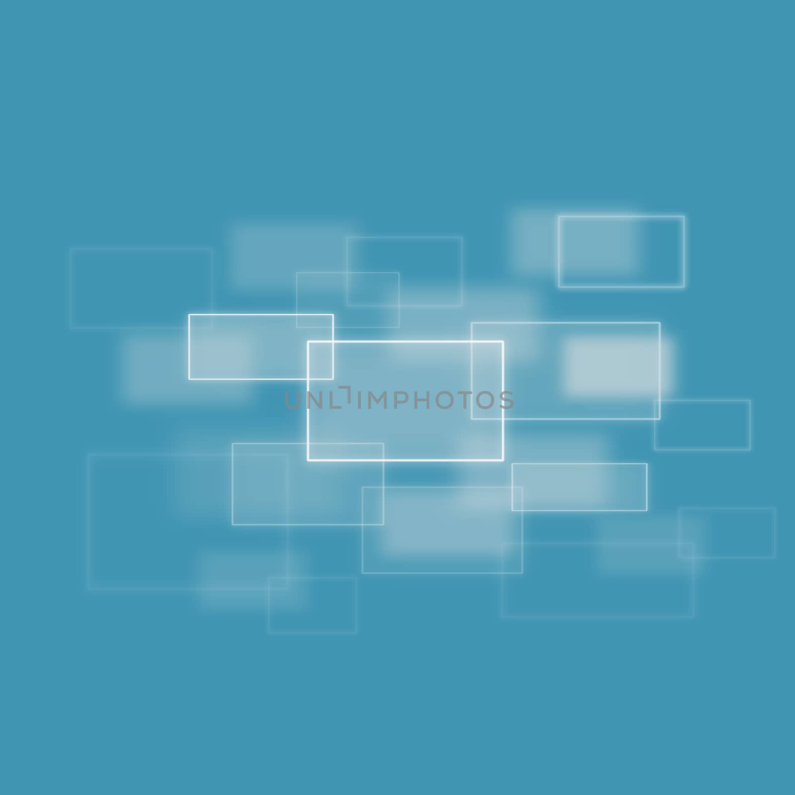 Blurred squares merging against a blue background