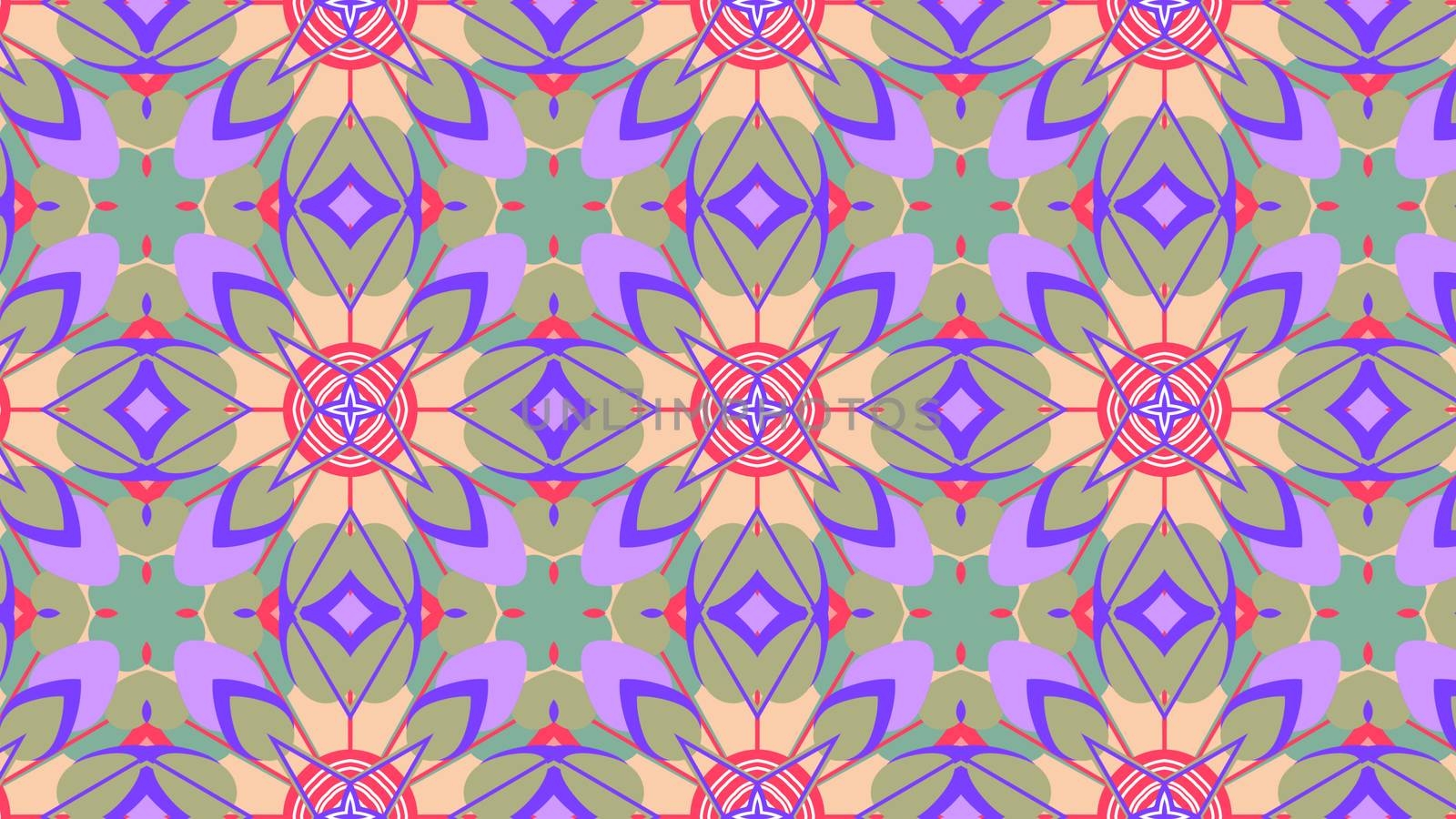 Marvelous 3d illustration of red and grey tulips making kaleidoscope round and diamond patterns in the pink backdrop. They look kiddy and optimistic.