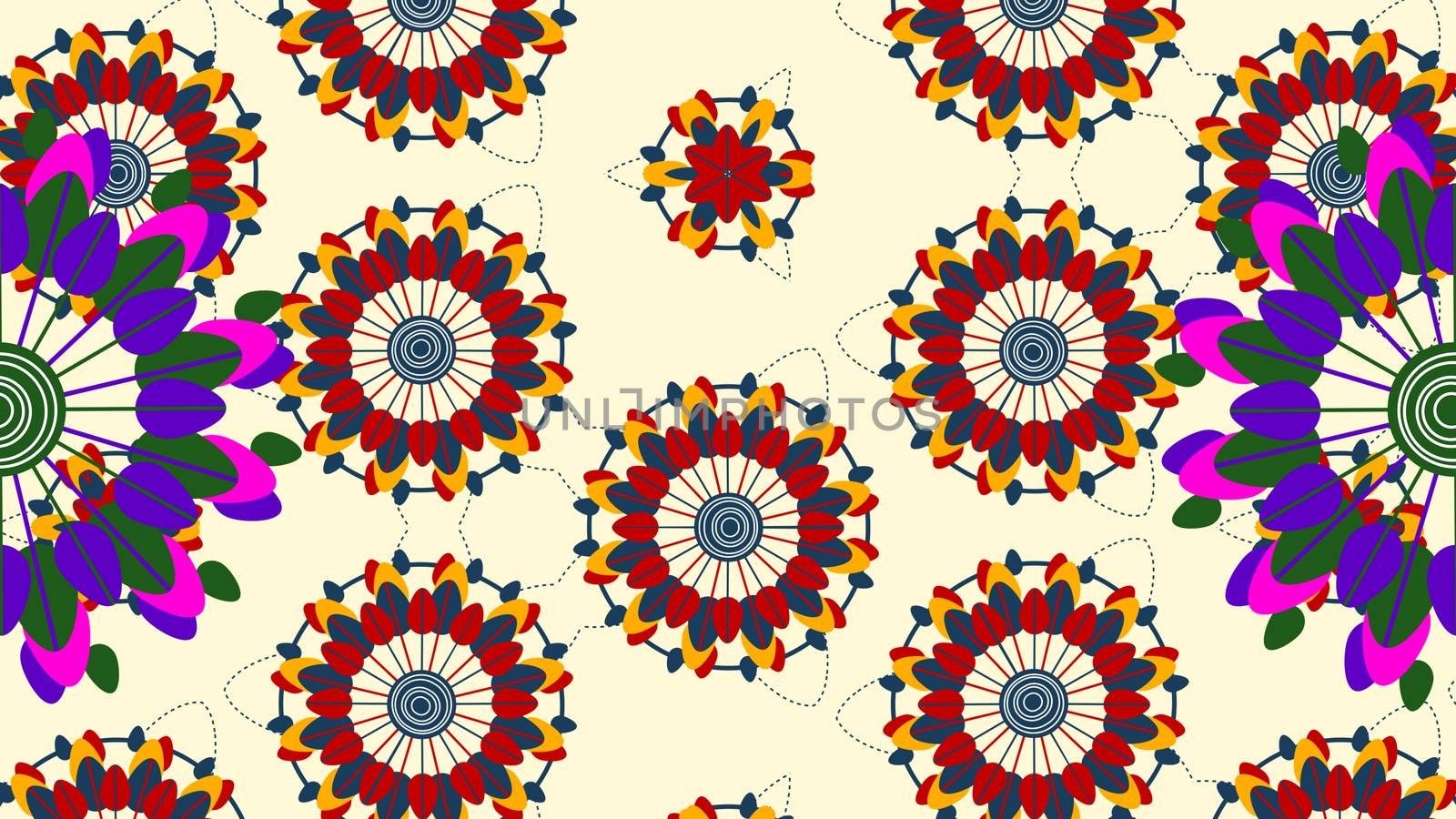 Animation flowers shaping bright patterns by klss