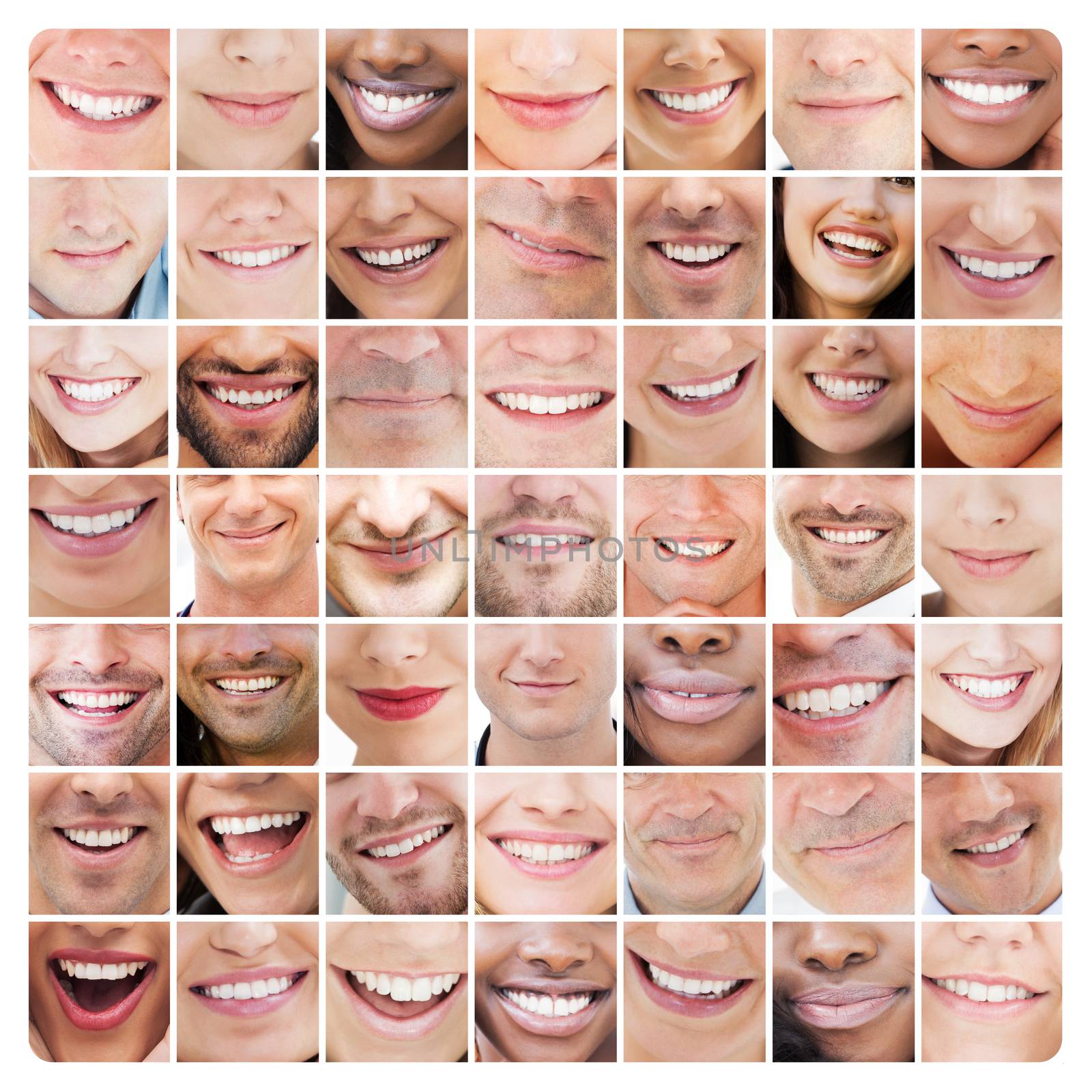Collage of various smiles