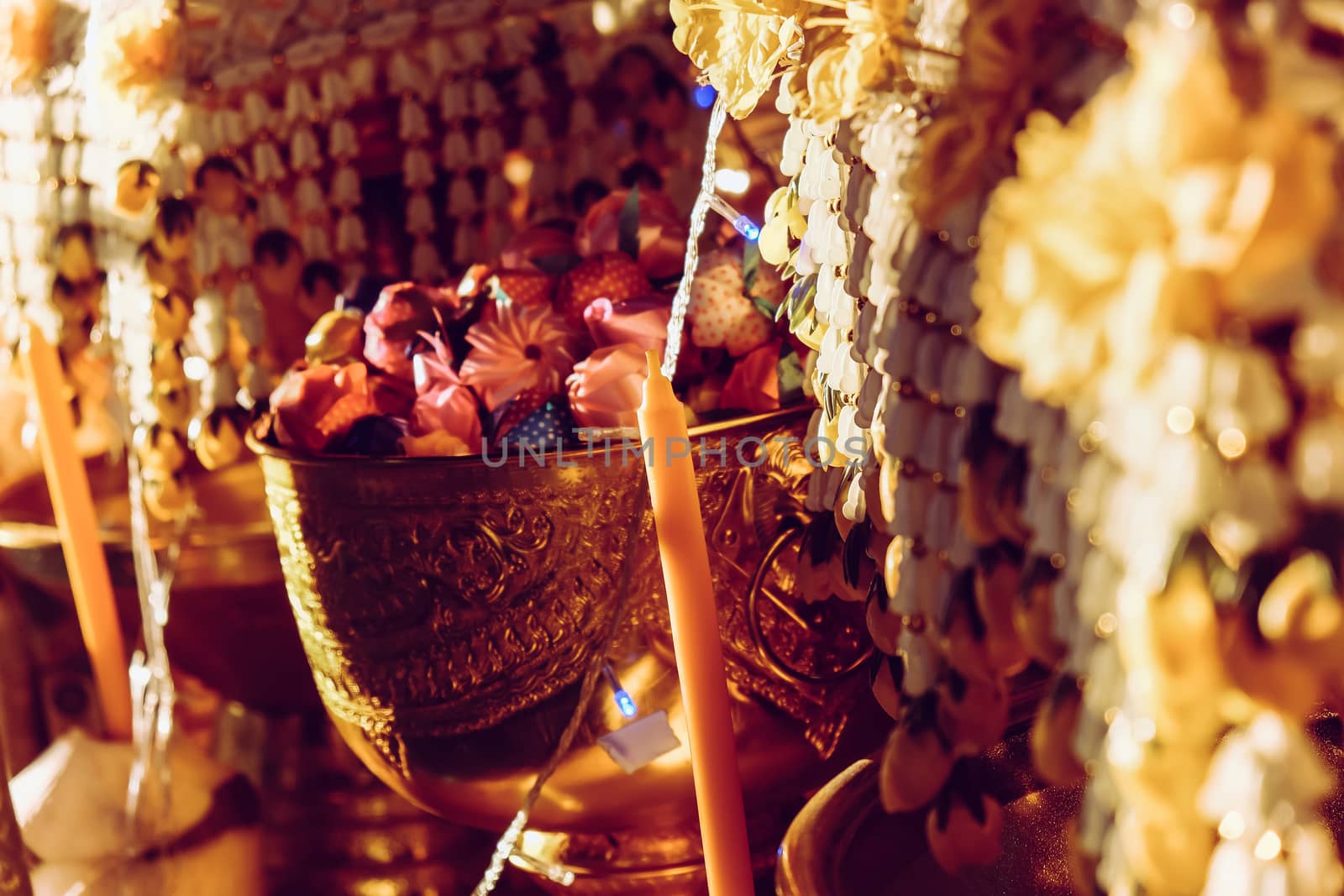 Detail of flower decoration for Ordination ceremony