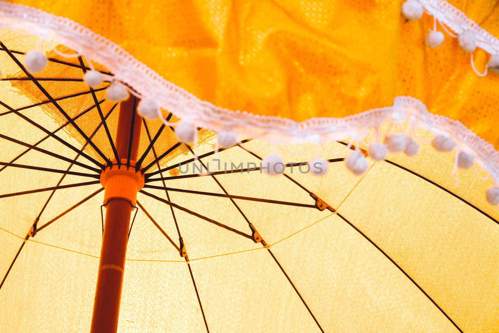 Details of ancient umbrellas used in the ordination ceremony