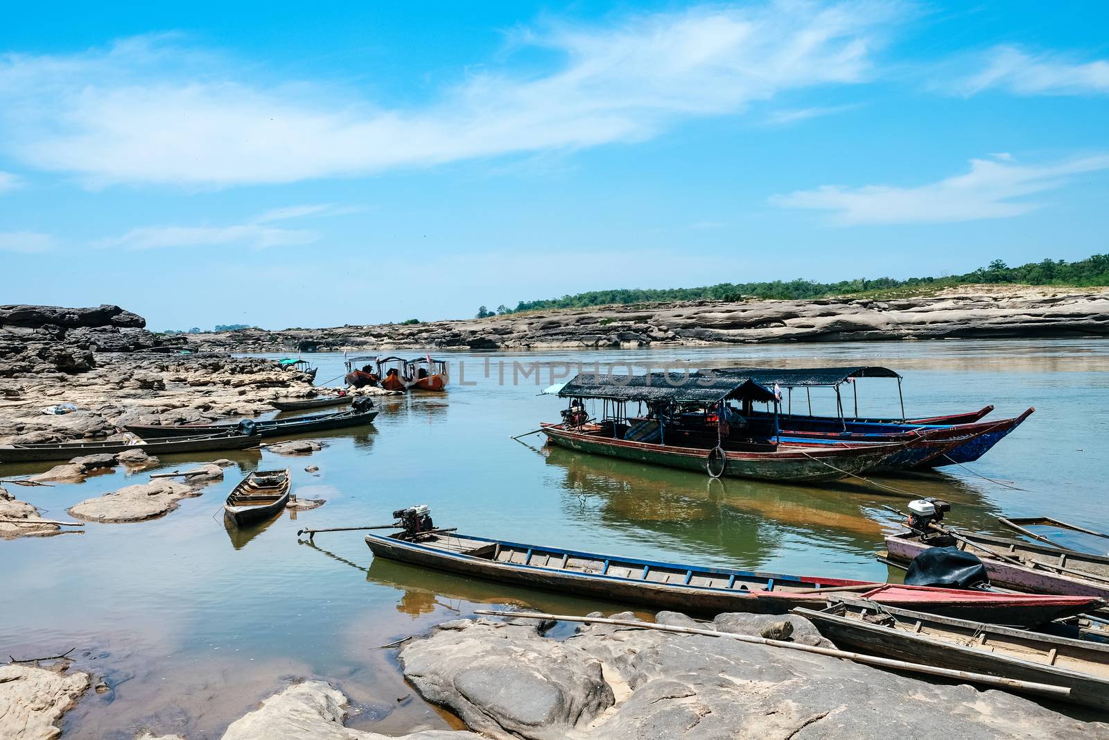 grand canyon of Thailand (sam phan bok) at Ubon Ratchathani, Thailand. popular tourist attraction in Ubon Ratchathani Province