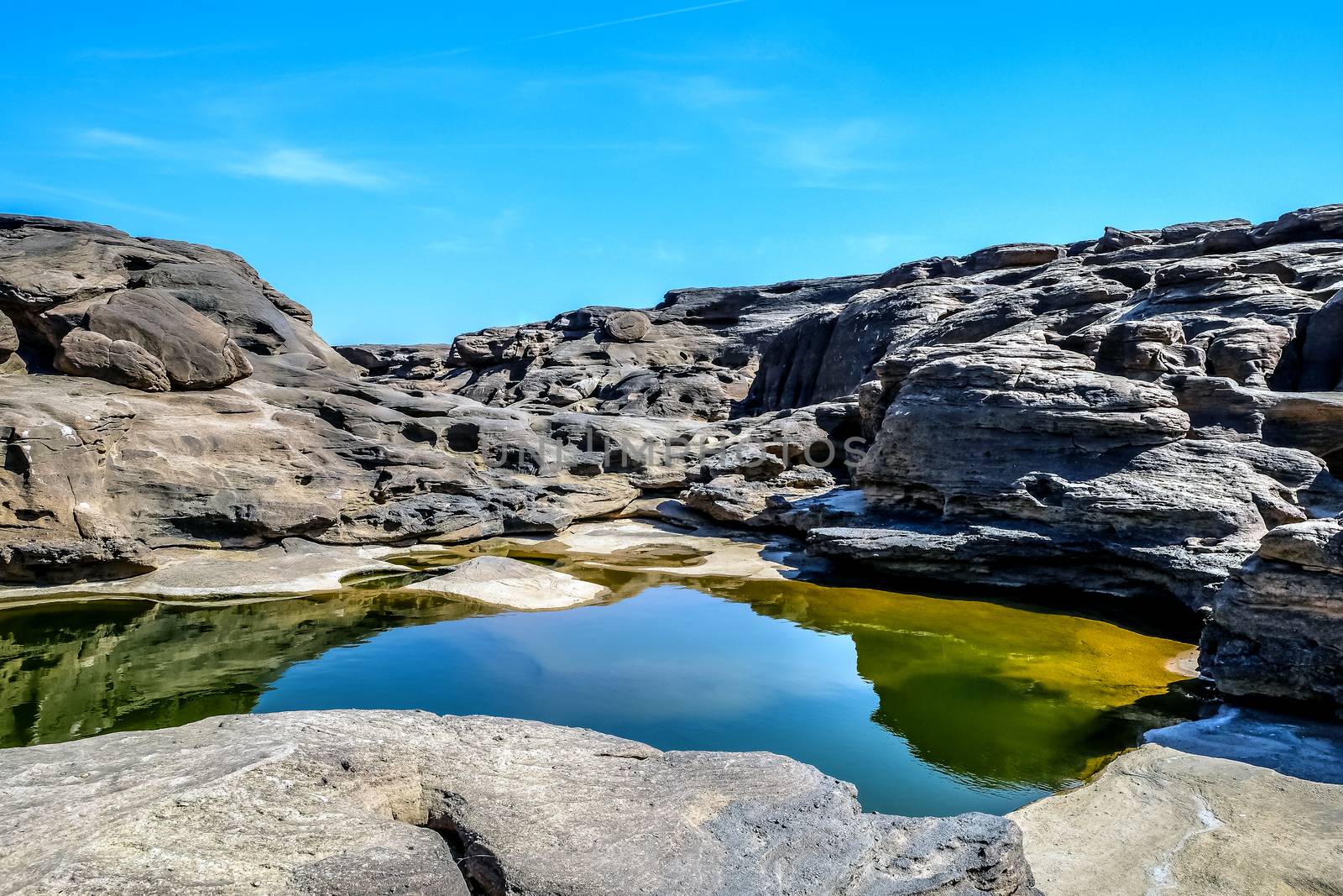 grand canyon of Thailand (sam phan bok) at Ubon Ratchathani, Thailand. popular tourist attraction in Ubon Ratchathani Province
