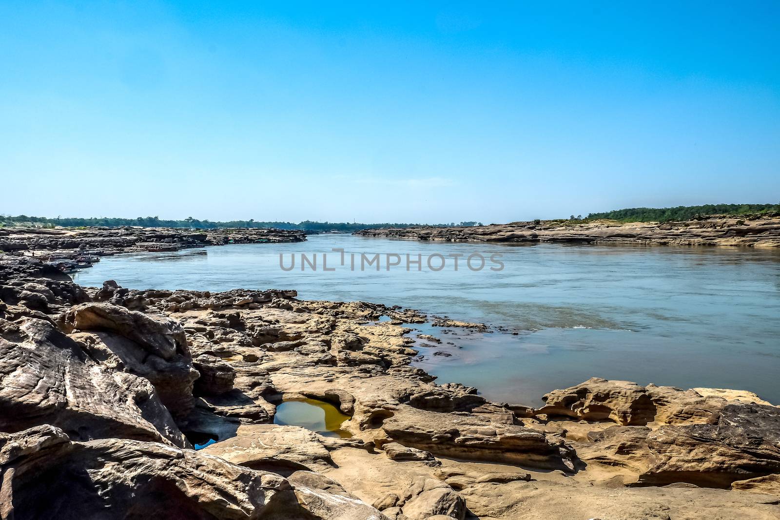 grand canyon of Thailand (sam phan bok) at Ubon Ratchathani, Thailand. popular tourist attraction in Ubon Ratchathani Province