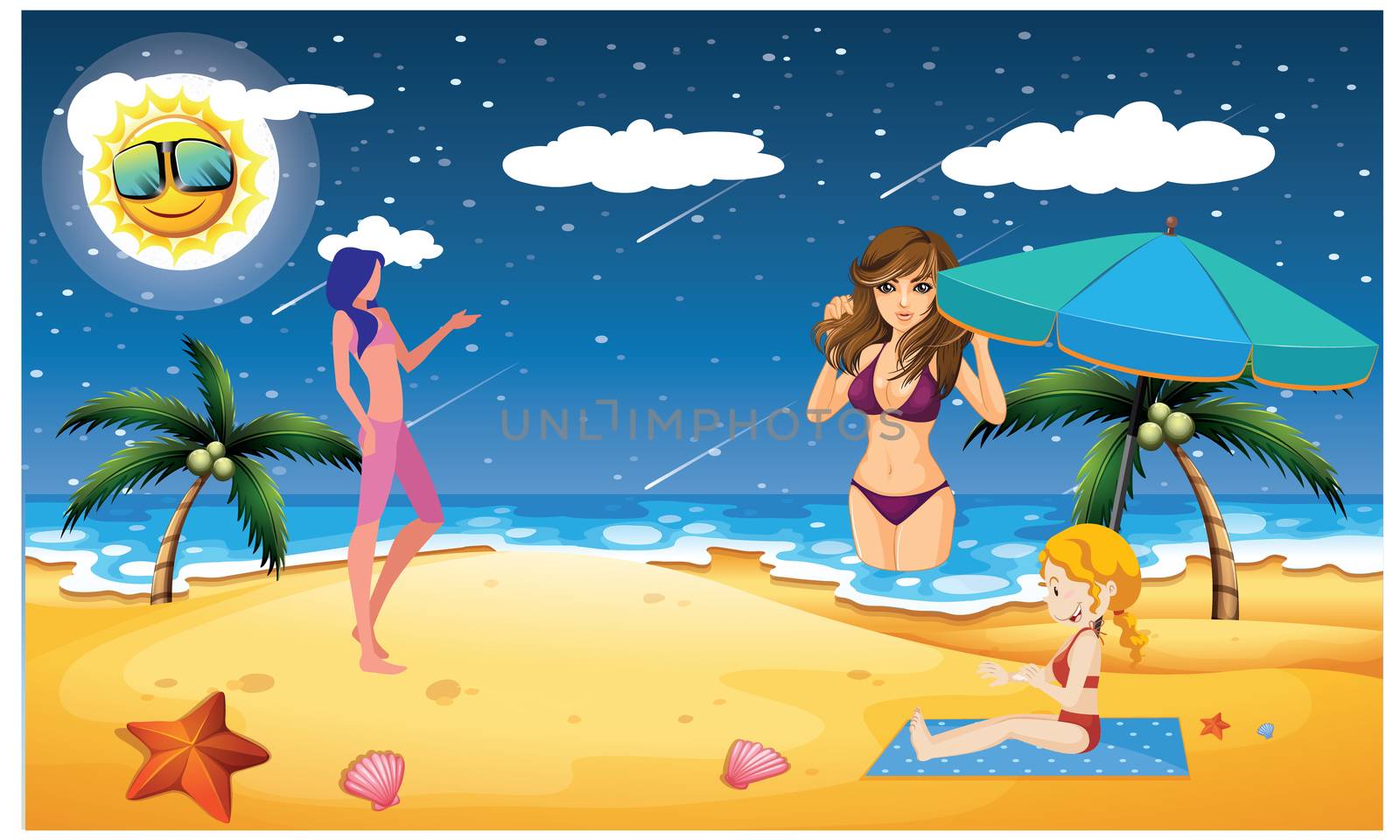 sexy girls dancing on beach at party by aanavcreationsplus