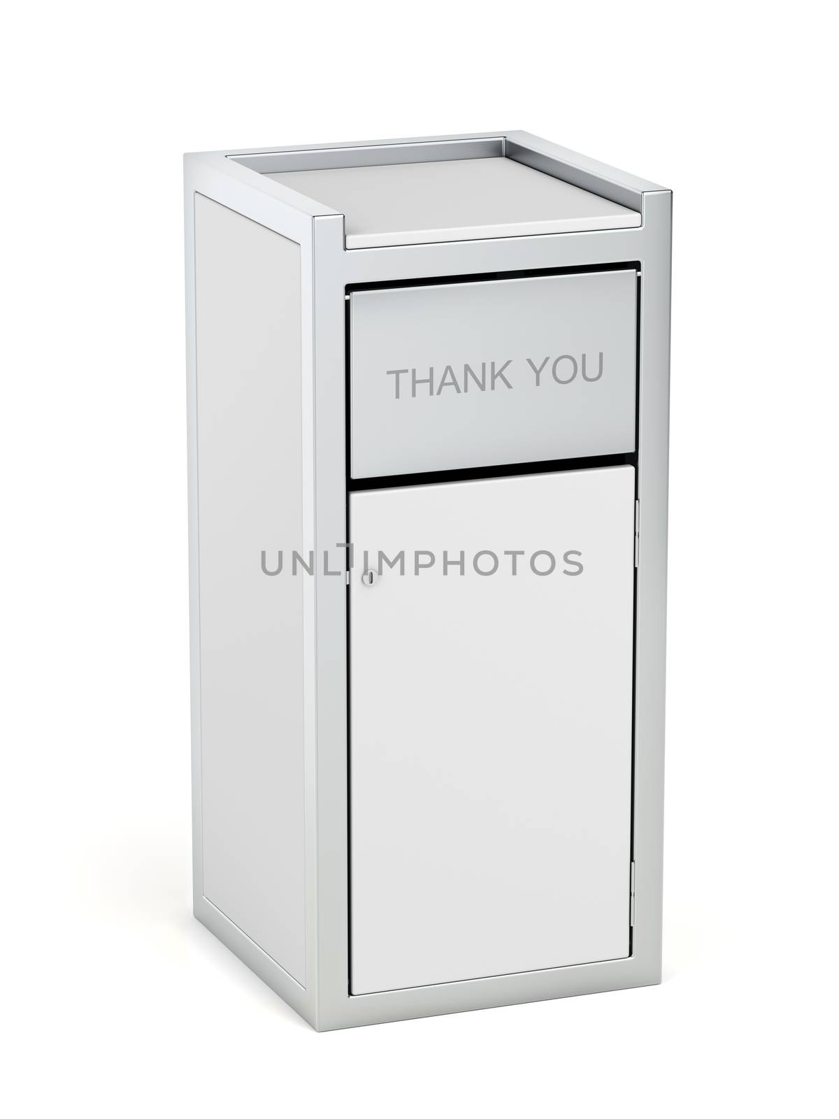 Waste container on white background by magraphics