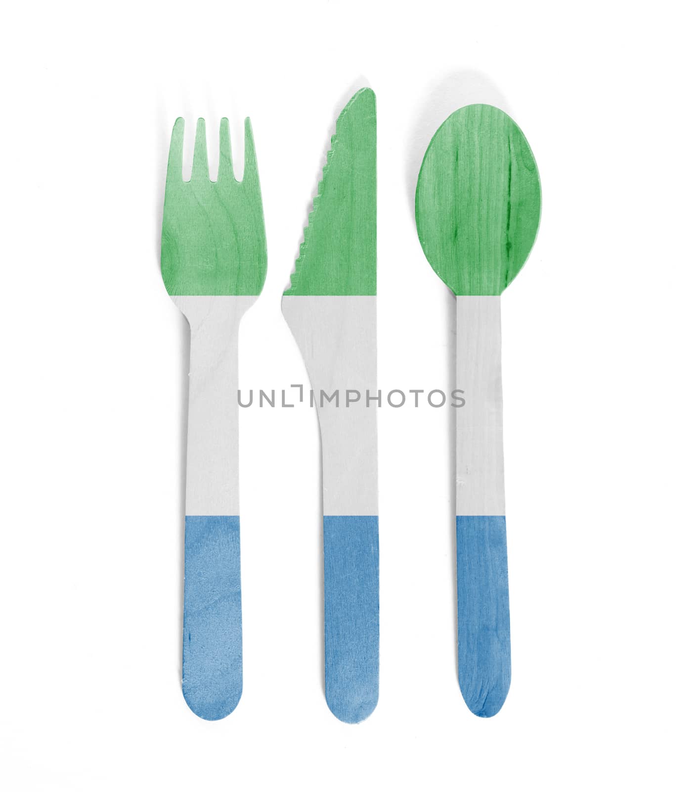 Eco friendly wooden cutlery - Plastic free concept - Flag of Sie by michaklootwijk
