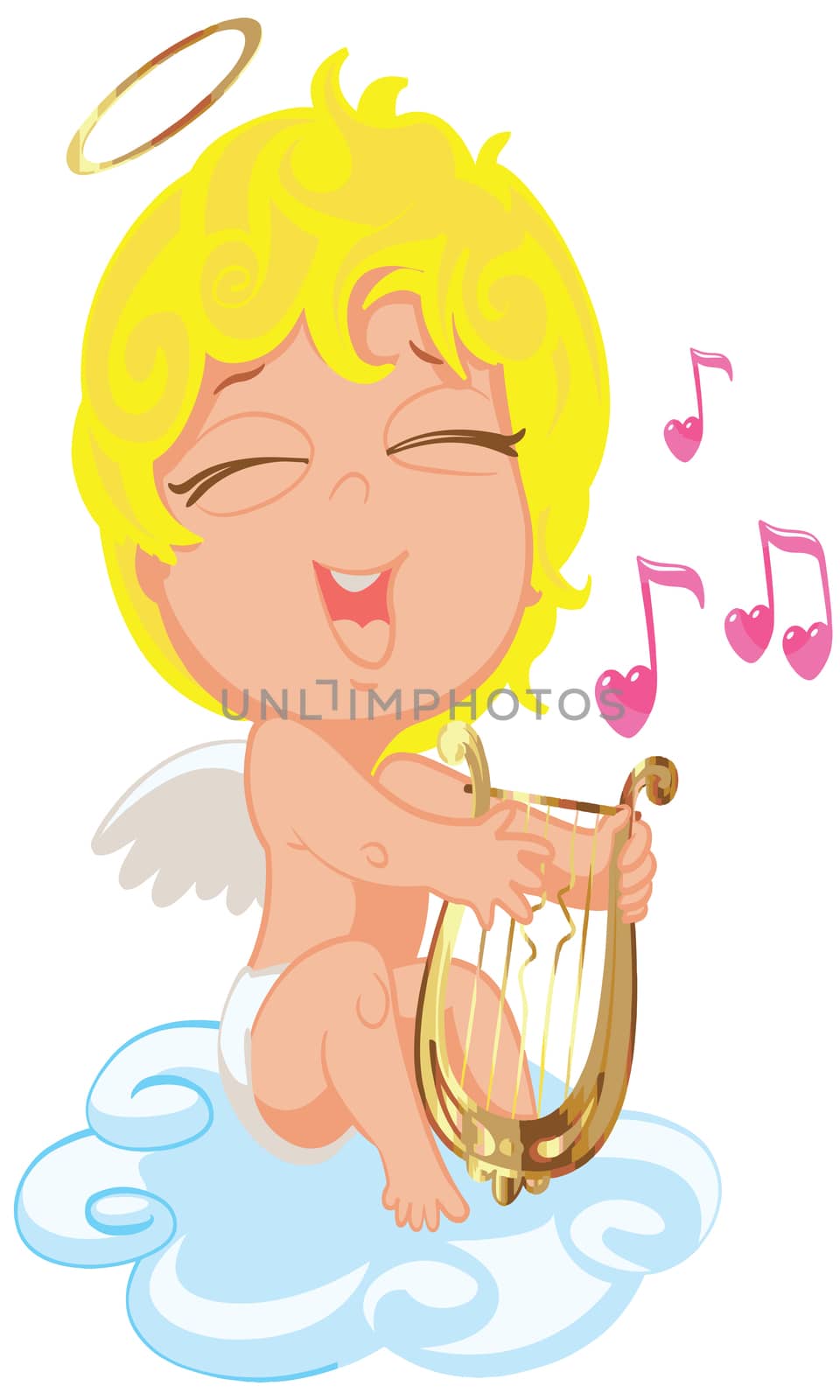 Angel boy is dancing in his young age in yellow hair