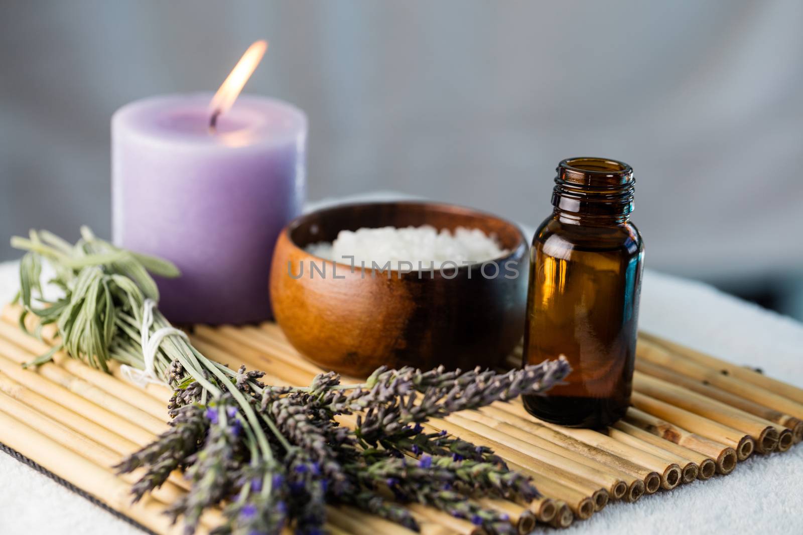 Tray of beauty therapy items at spa