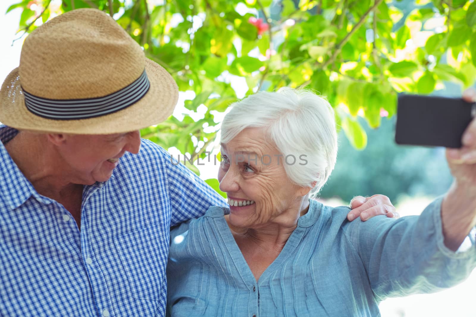 Cheerful retired couple taking self portrait by Wavebreakmedia