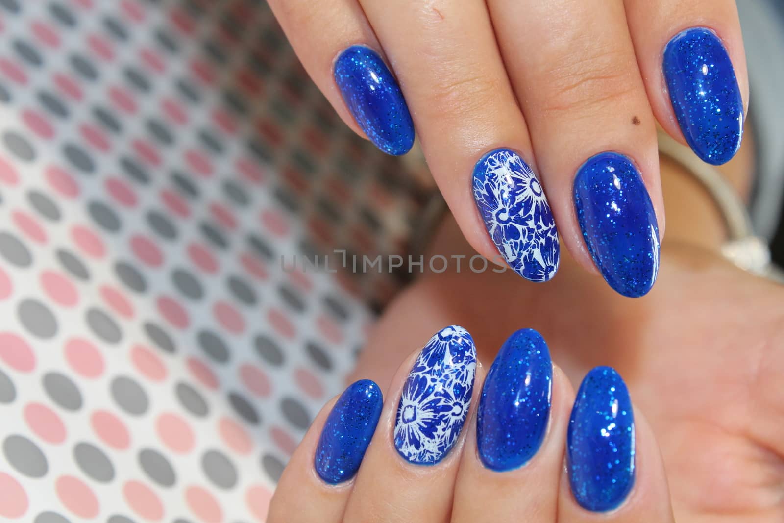 manicure design blue by SmirMaxStock
