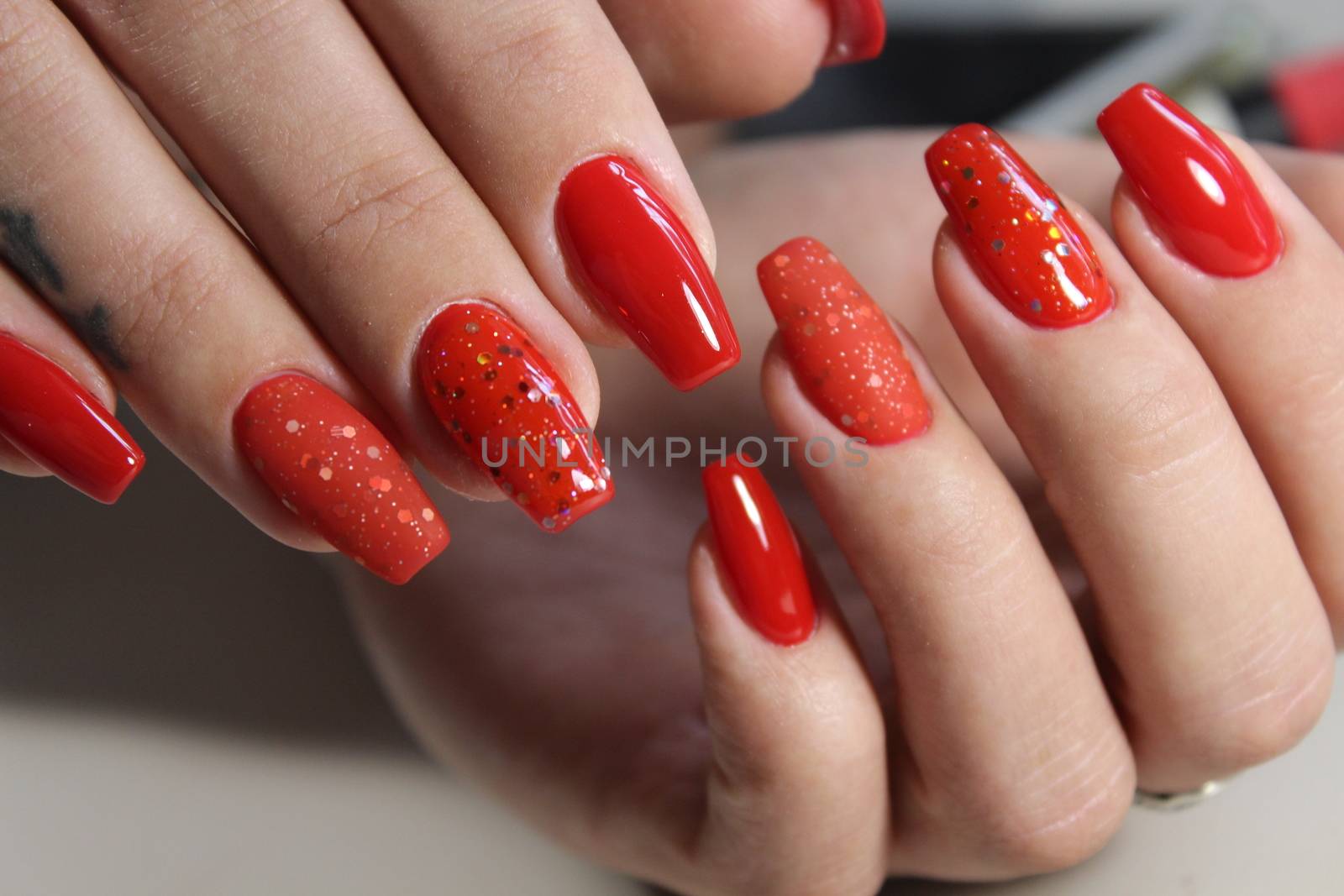 beautiful red nails by SmirMaxStock