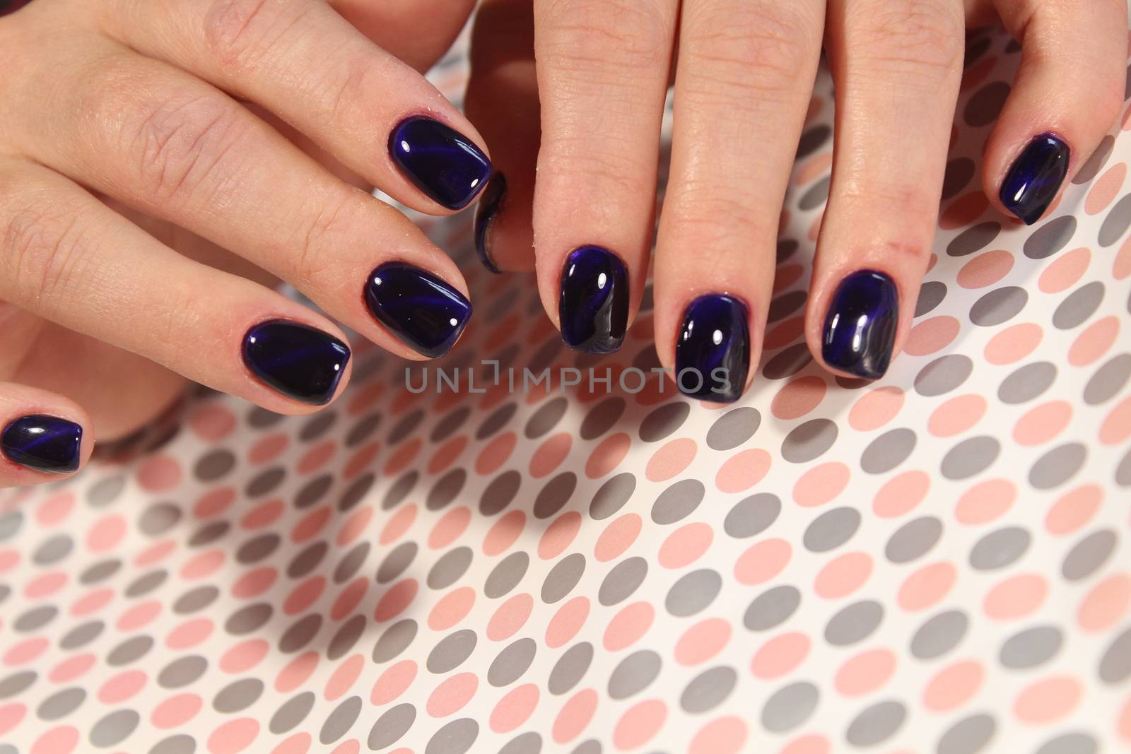 Beautiful manicure gel with cat lacquer eye