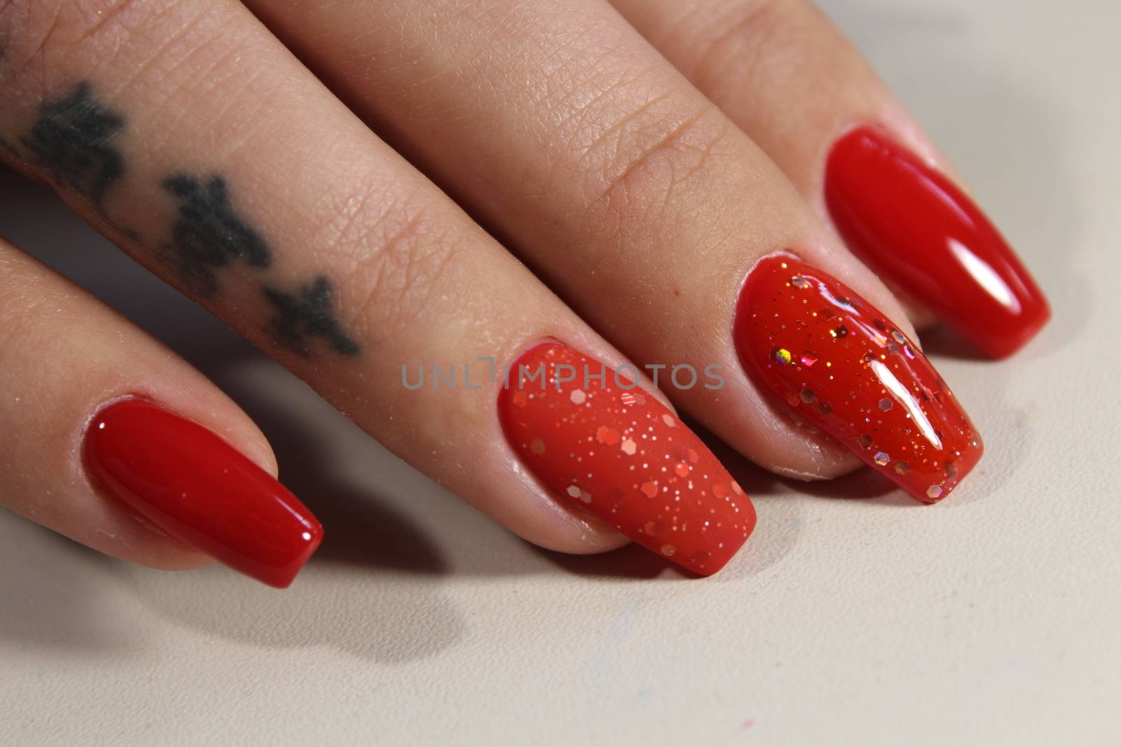 beautiful red nails by SmirMaxStock