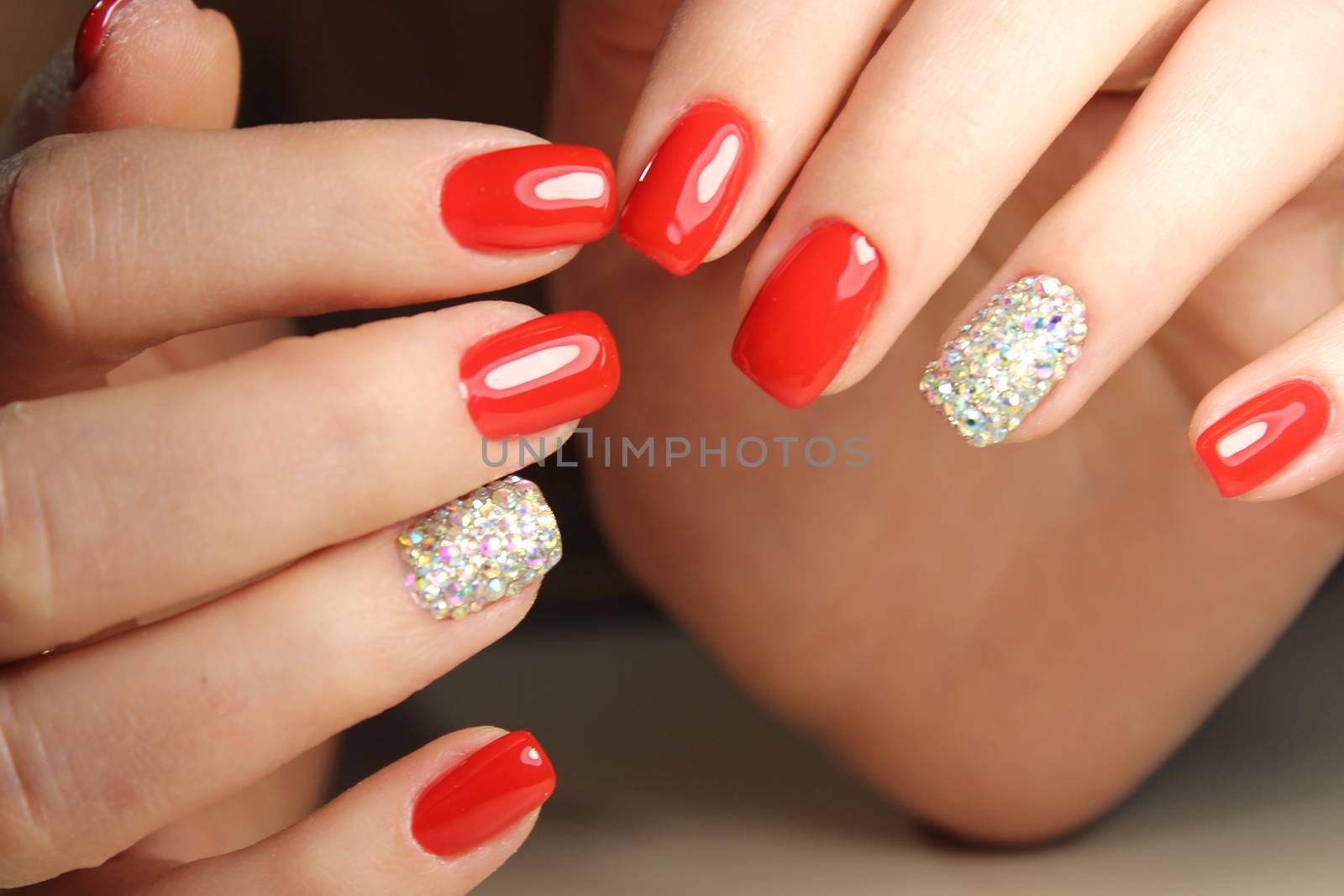 Long beautiful red nails, effective manicure design