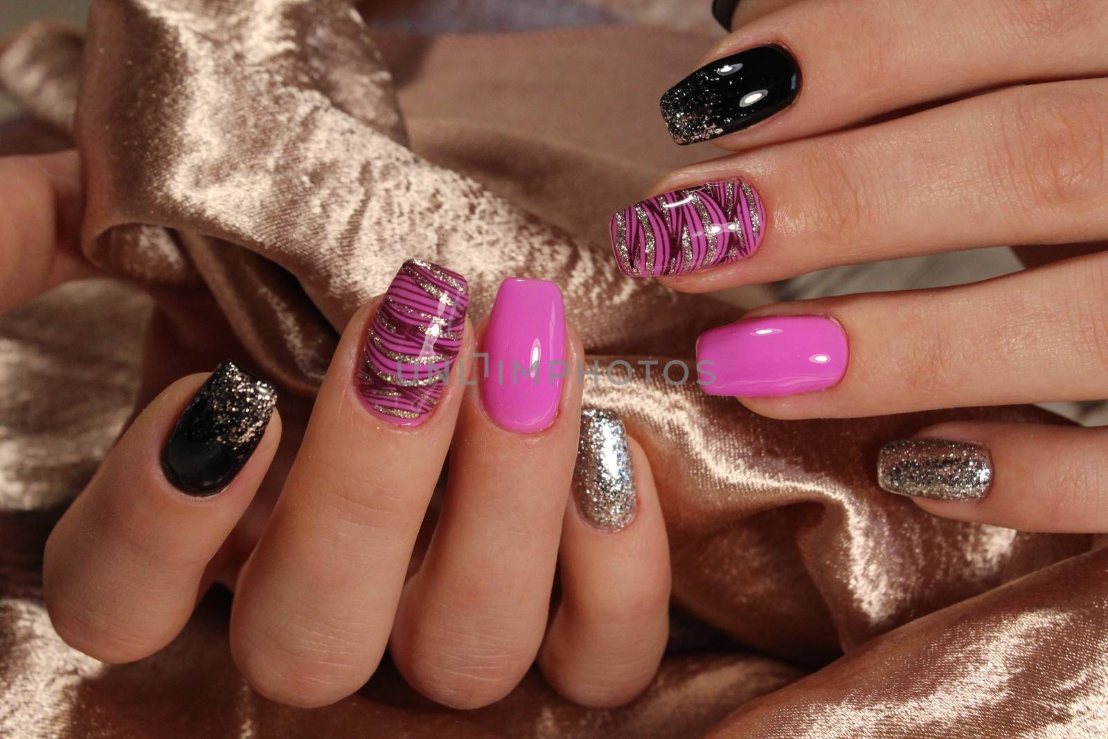 Nail art manicure. Beauty hands. by SmirMaxStock