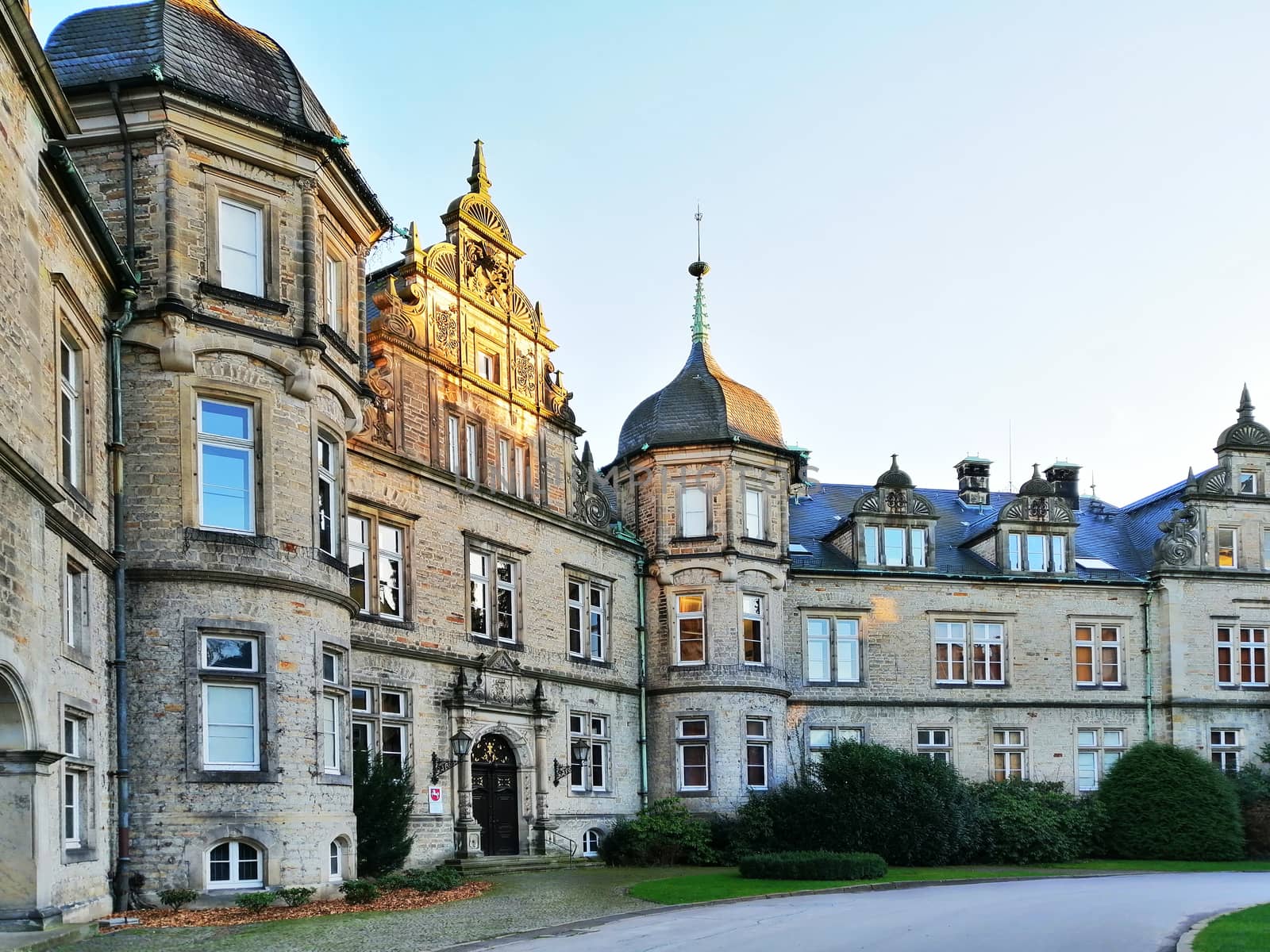 Castle and Terrace - Buckeburg city, Germany.