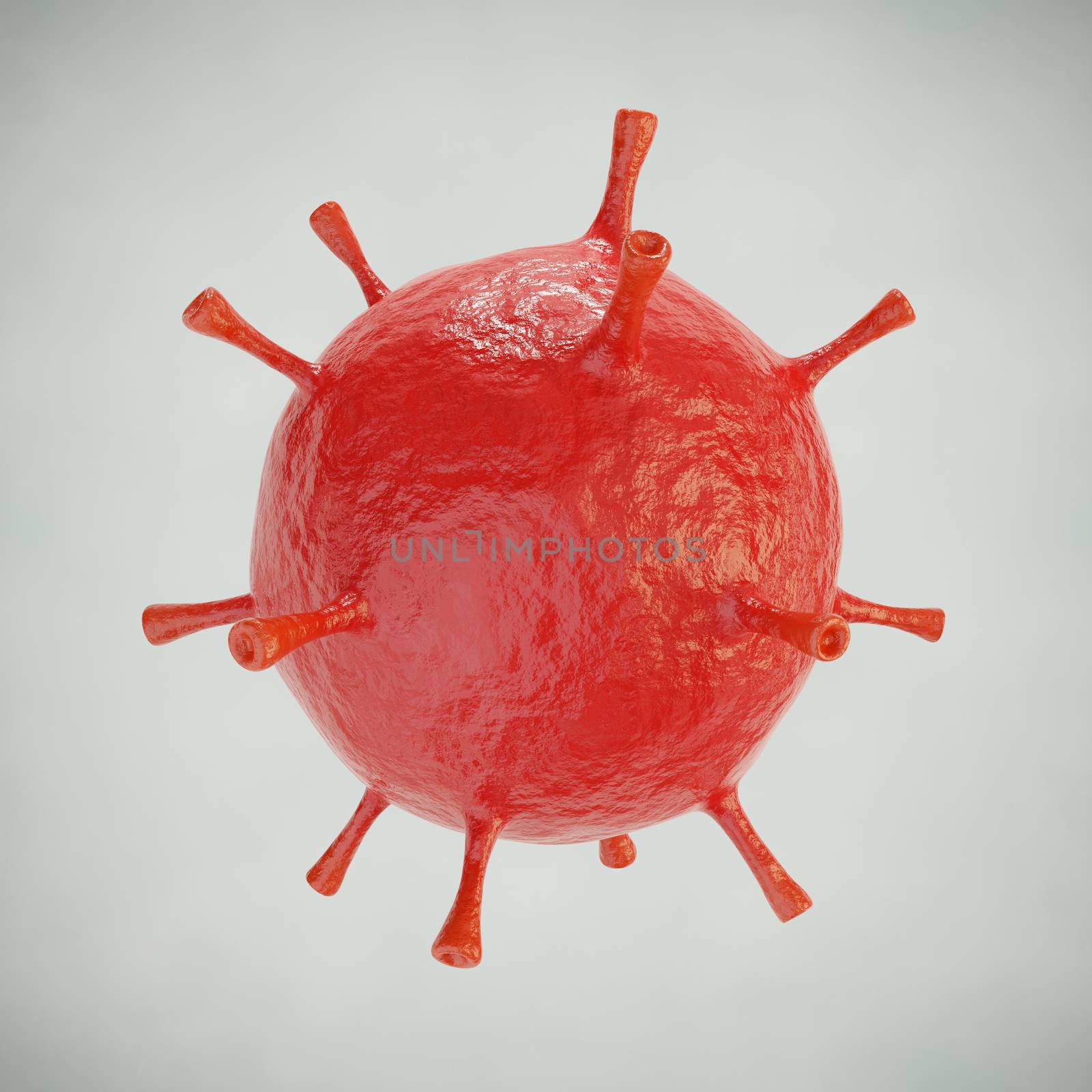 Microscope Virus Close Up Isolated on Gray 3D Illustration by make