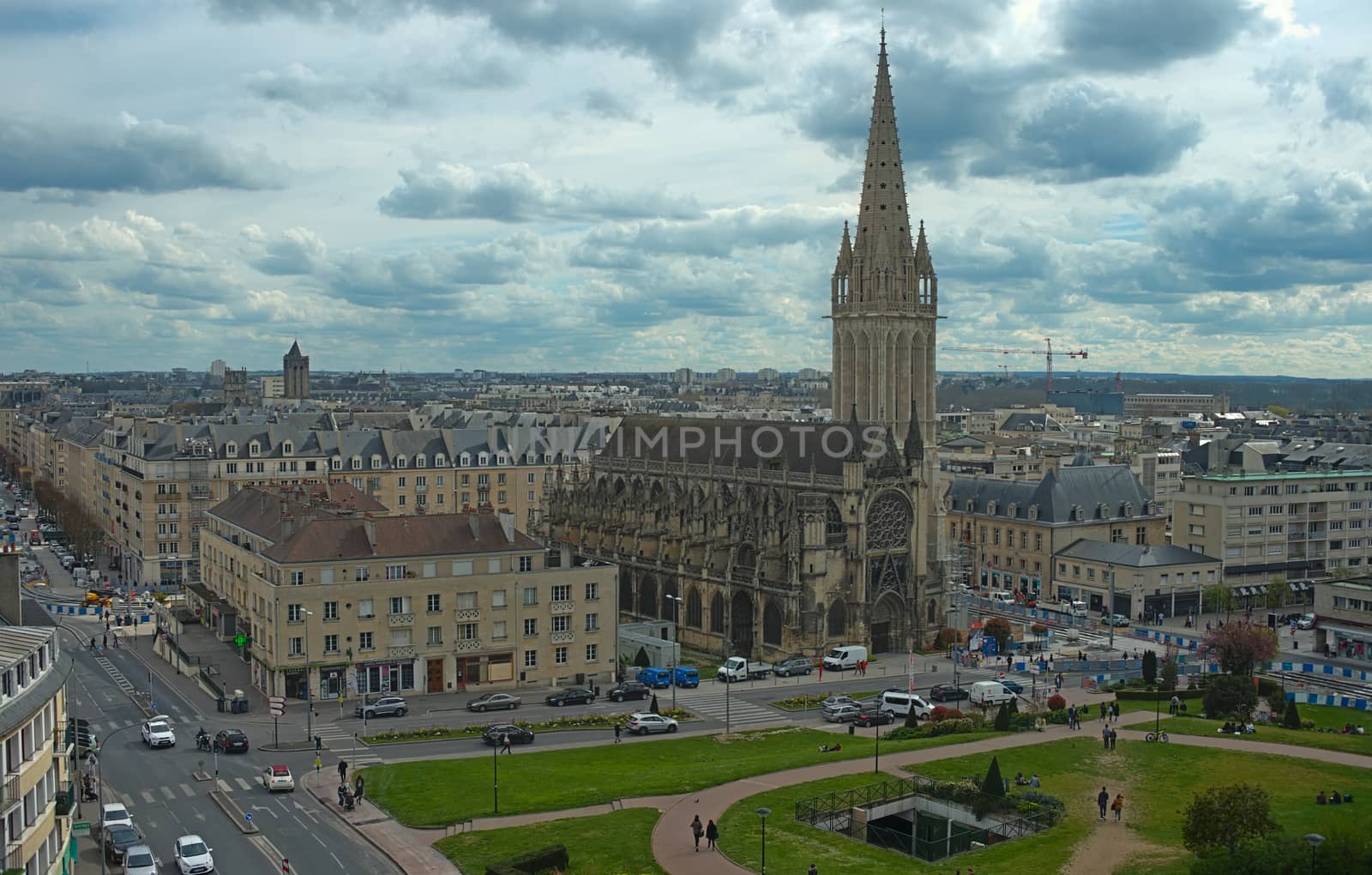 View from fortress on city center at Caen, France by sheriffkule