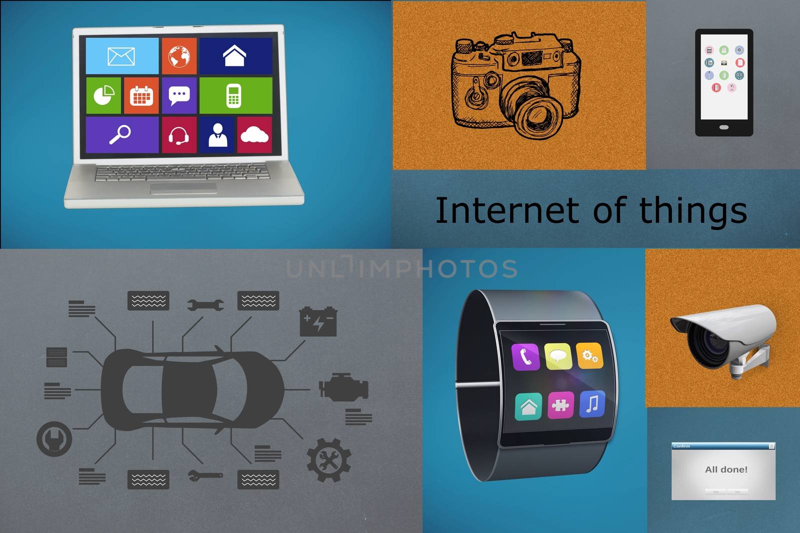 Collage of internet of things with technology