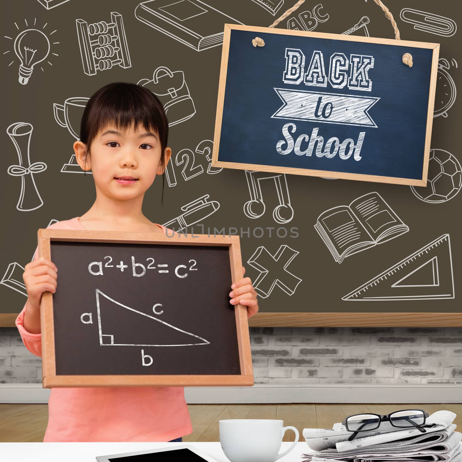 Composite image of pupil showing chalkboard by Wavebreakmedia